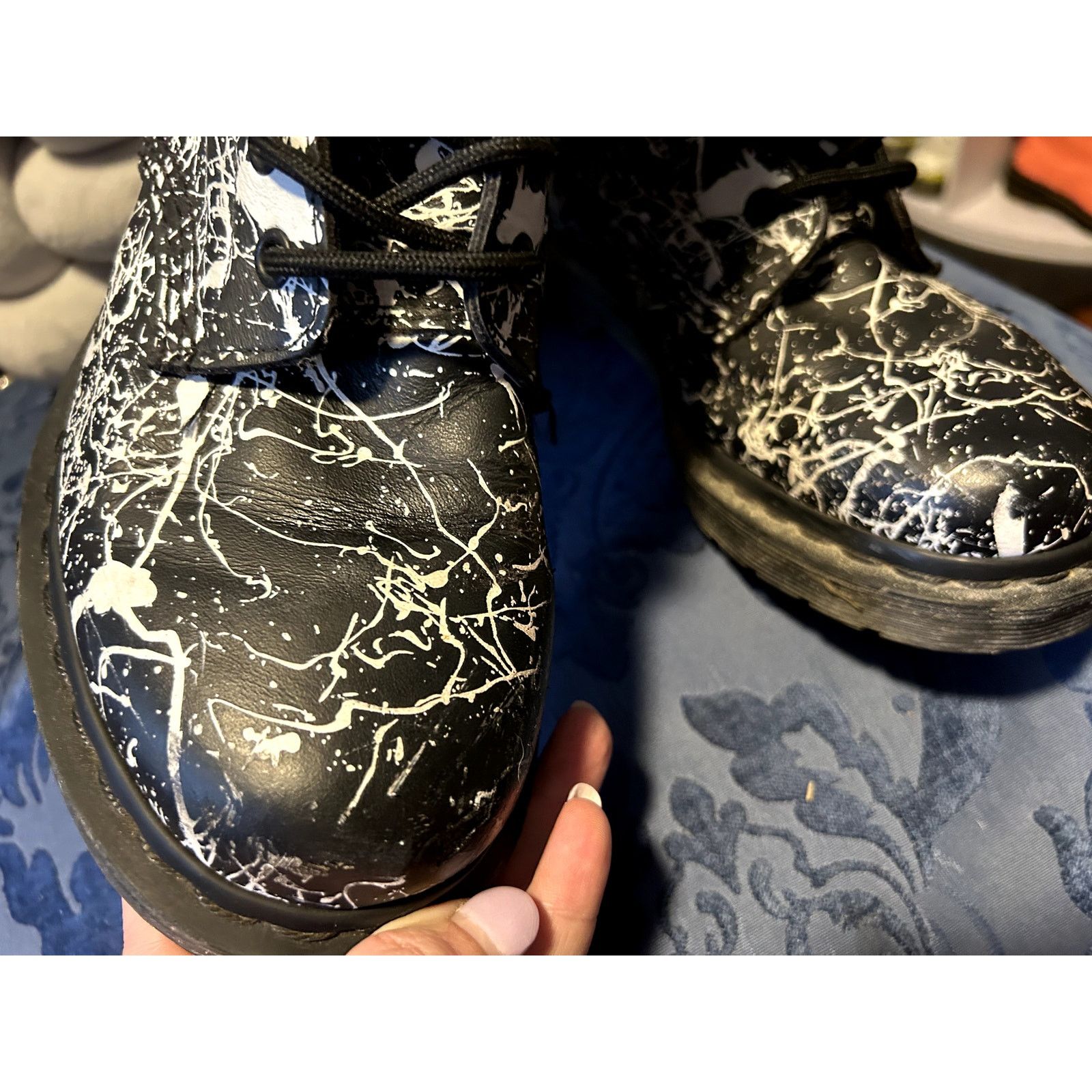 Dr. Martens Dr Martens 14610 Black Paint Splatter Mid Calf Size 8/EU 39 Size US 8 / IT 38 - 4 Thumbnail