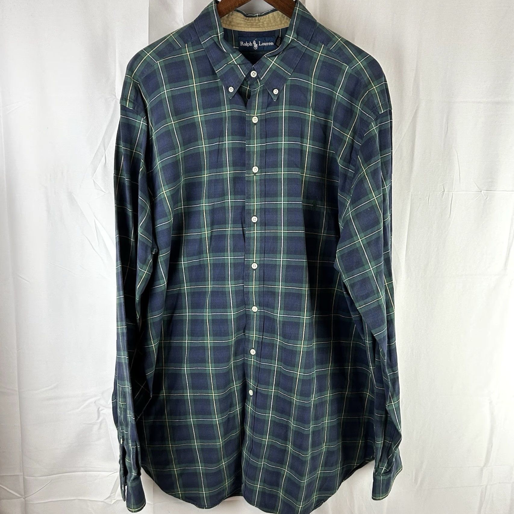 Ralph Lauren Ralph Lauren Shirt Plaid Blue Green 2XLT Tall Mens Button-Up Preppy Casual Classic Long Sleeve Size US XXL / EU 58 / 5 - 2 Thumbnail