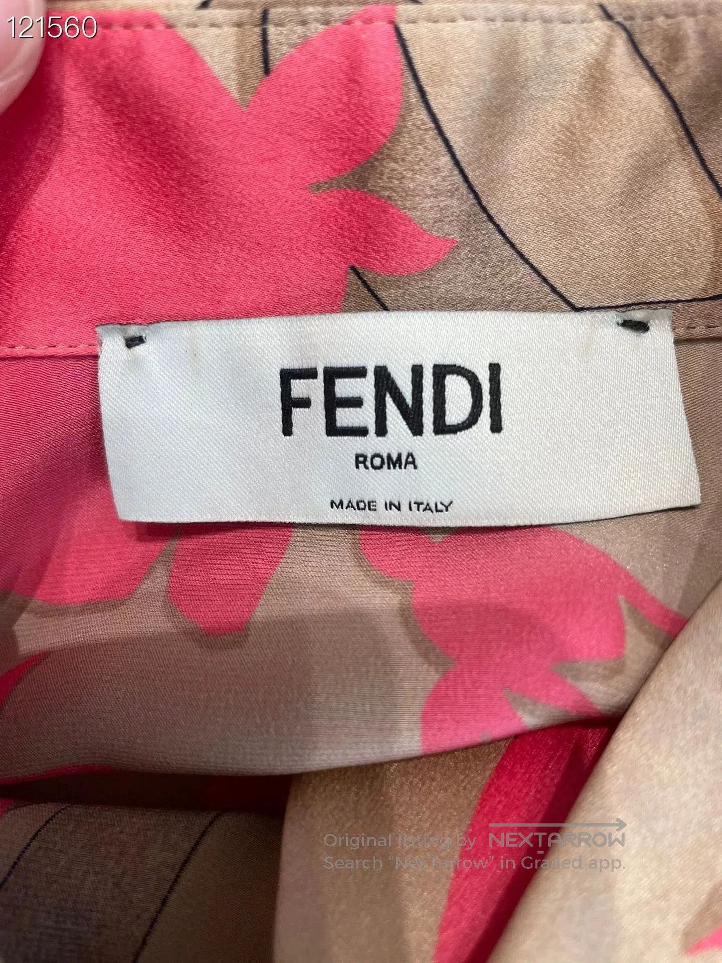 Fendi Fendi 2023 Rose Print Silk Shirt. Size S / US 4 / IT 40 - 3 Thumbnail