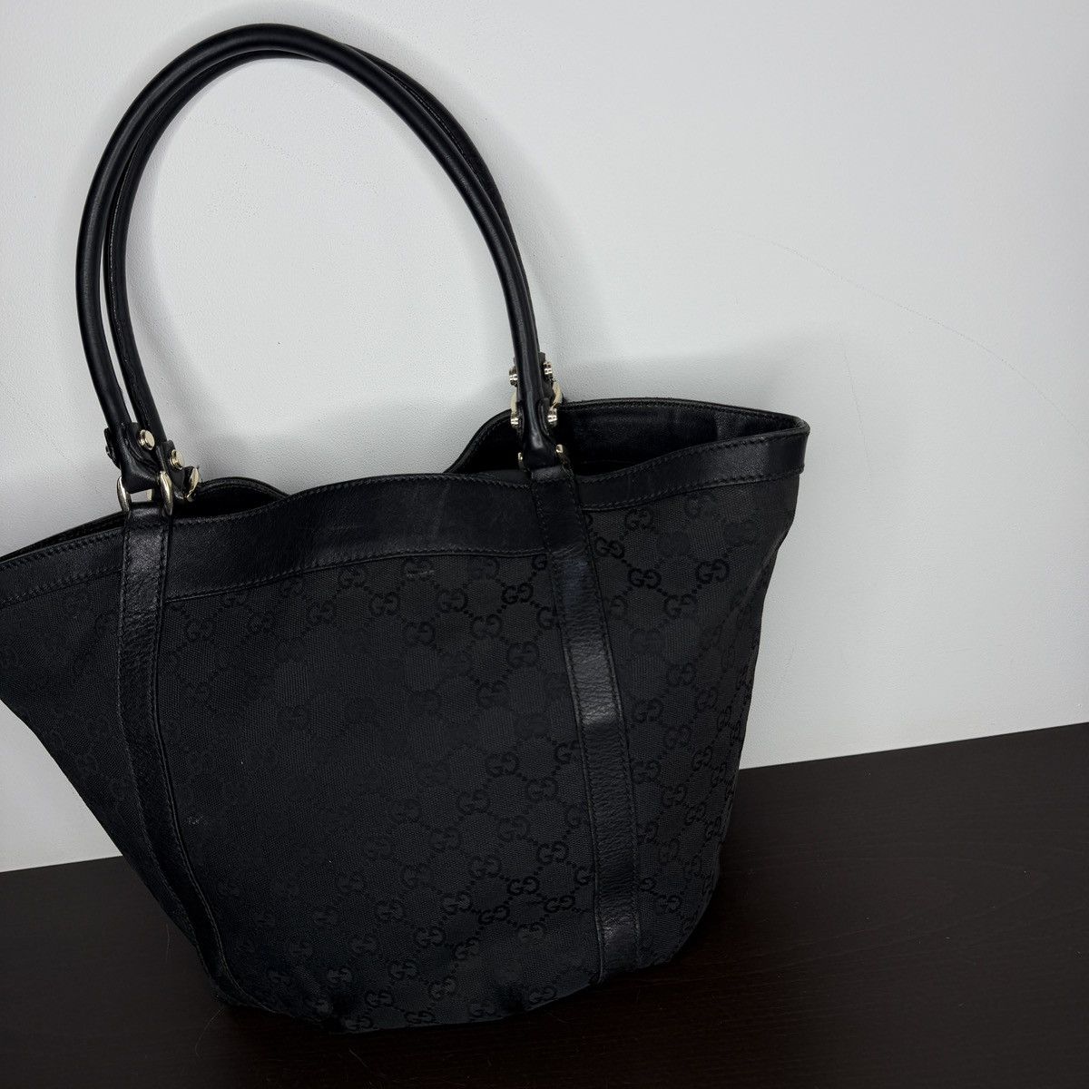 Gucci Gucci Vintage GG Canvas Monogram Shoulder Tote Bag Horsebite Size ONE SIZE - 7 Thumbnail