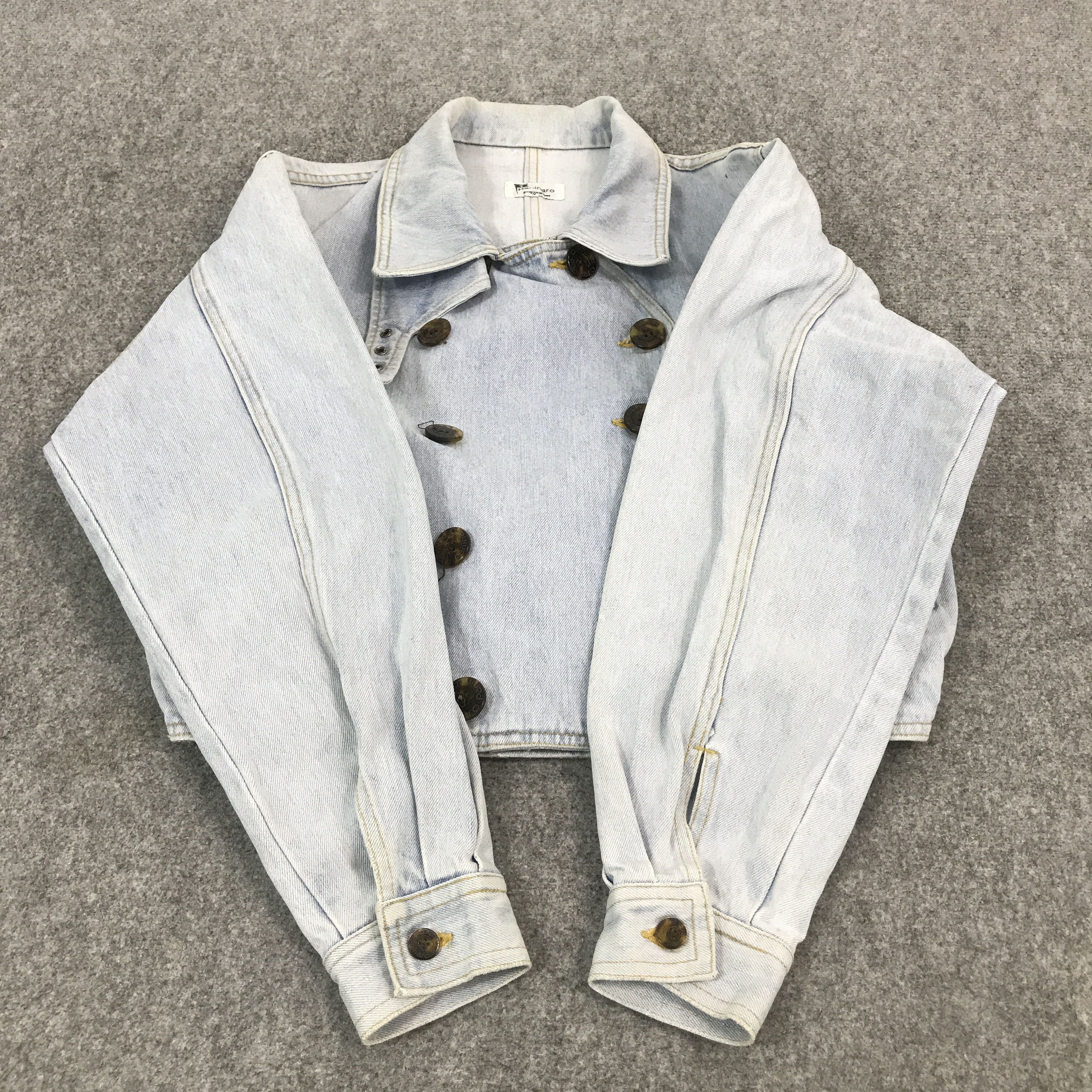 Designer × Japanese Brand JAPAN PANINARO DENIM LIGHT WASH CROPPED JACKET Size US L / EU 52-54 / 3 - 8 Thumbnail