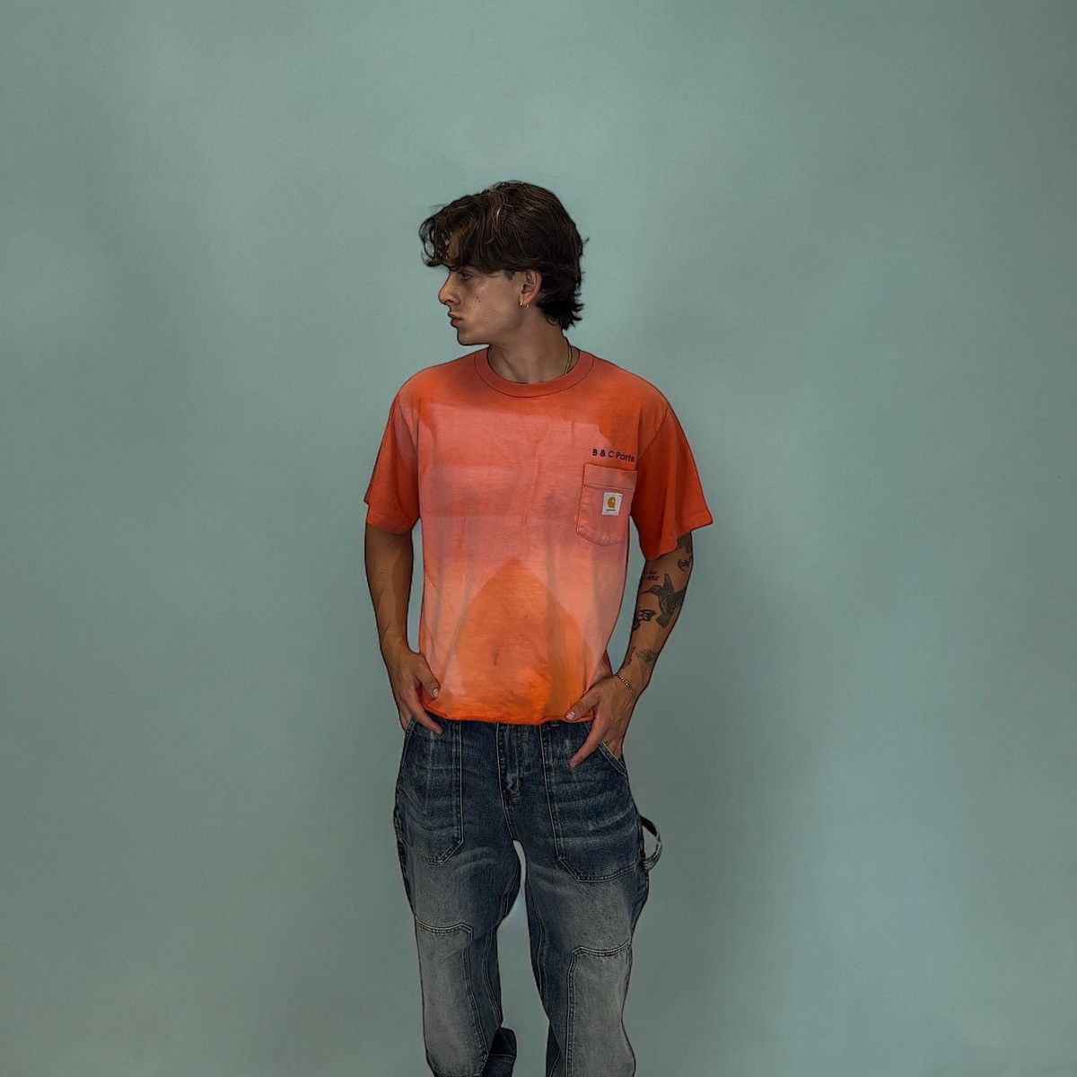 Carhartt × Vintage Crazy Burnt Orange sun faded Carhartt Tractor Tee Size US L / EU 52-54 / 3 - 5 Thumbnail