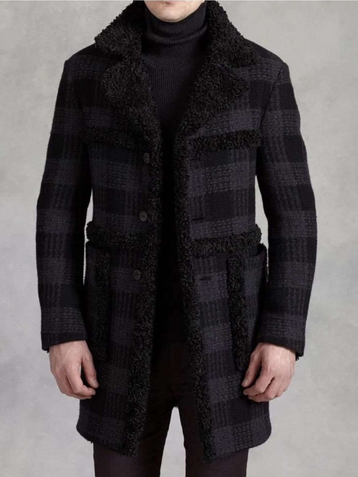 John Varvatos Button Front Faux Fur Coat. 48 Size US M / EU 48-50 / 2 - 14 Thumbnail