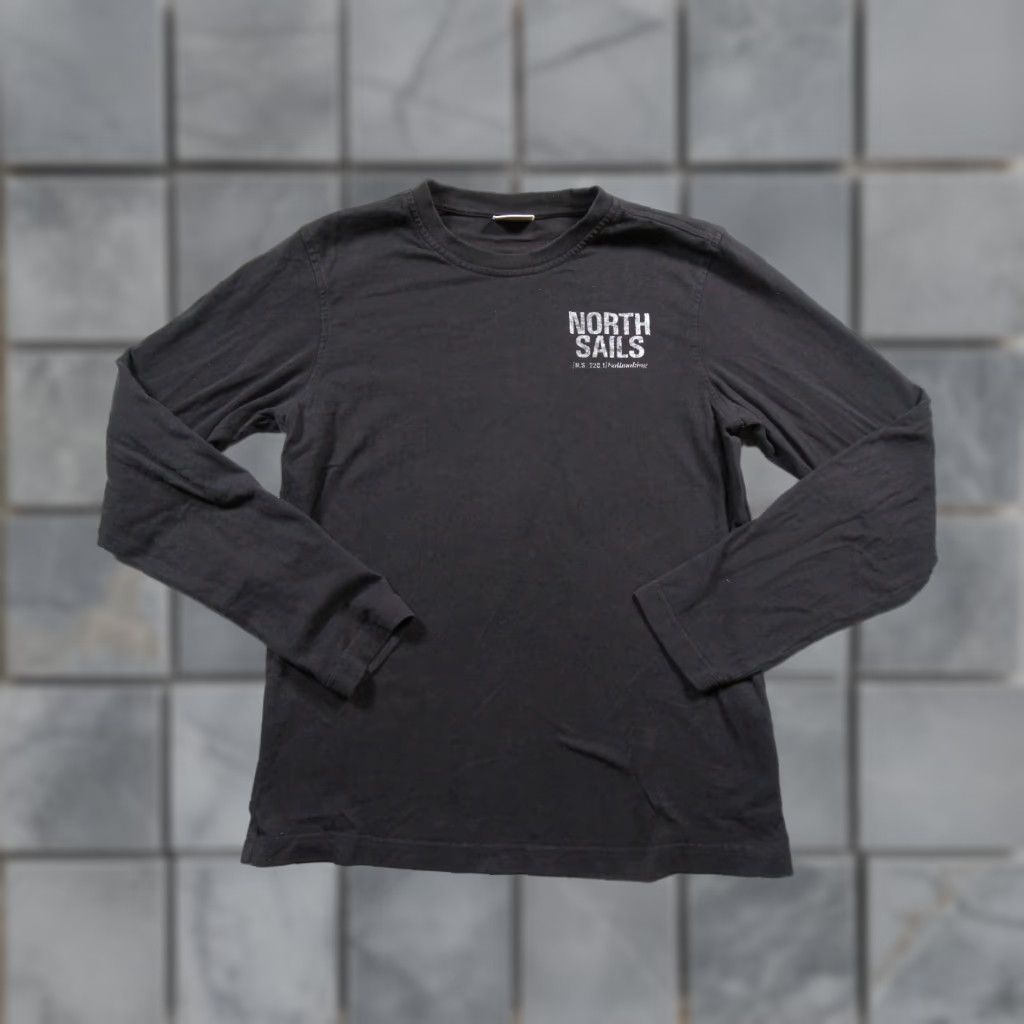 Vintage North Sails Shirt Womens Large Black Long Sleeve Crewneck Tee Ladies Graphic Tee Size L / US 10 / IT 46 - 1 Thumbnail