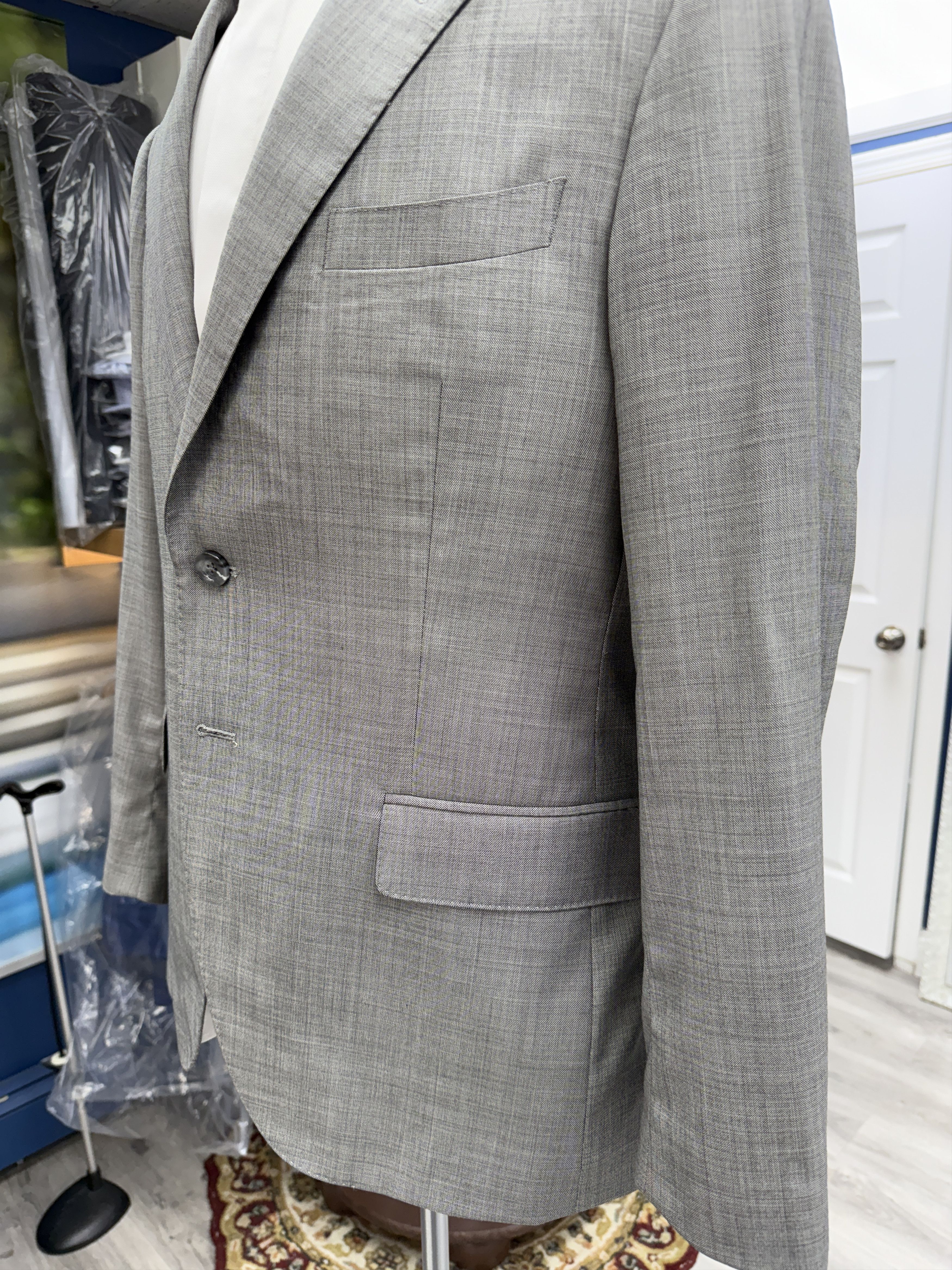 Designer × Other 42R Bespoke 2Pc Suit, Notch Lapel, Vents, Full Canva Size 42R - 6 Thumbnail