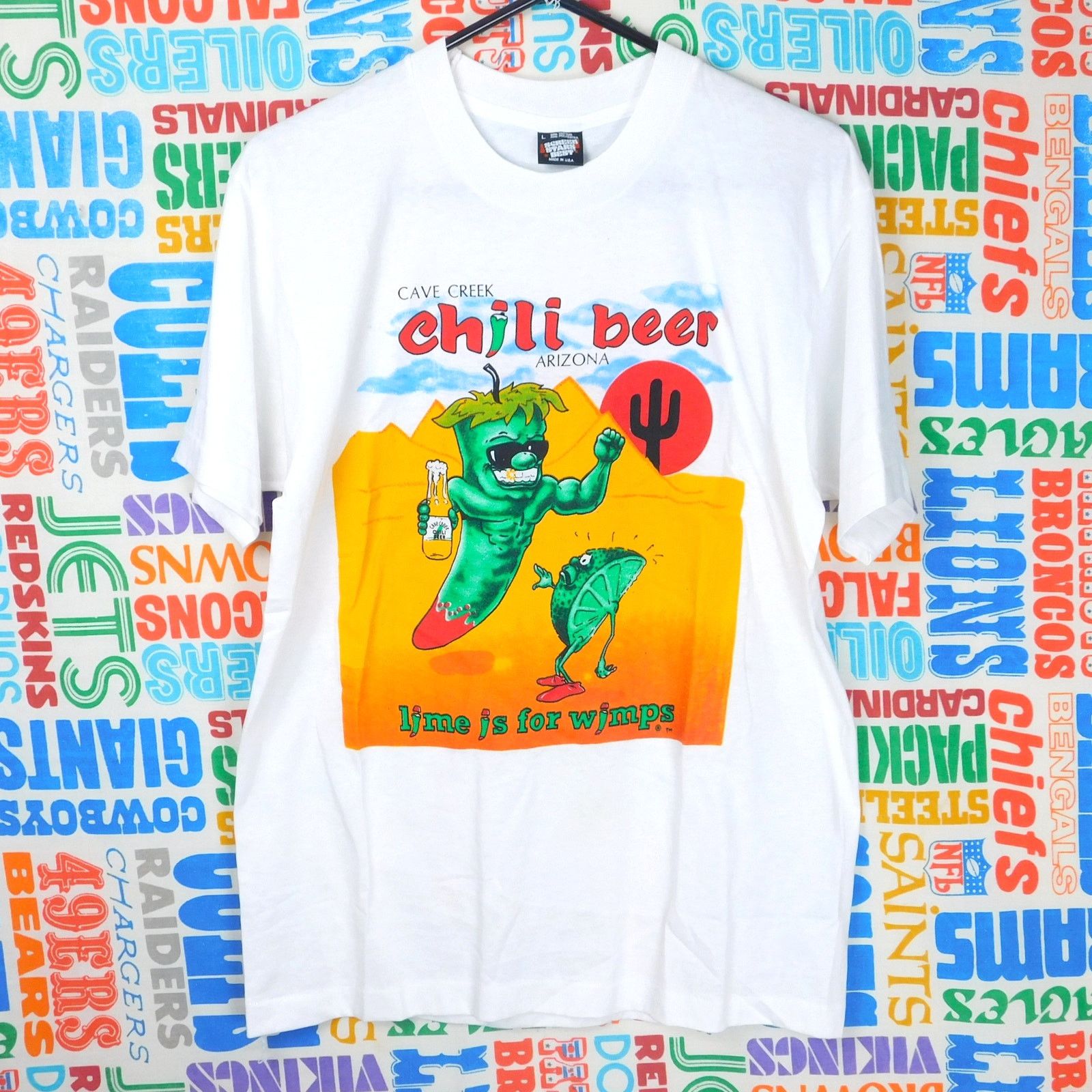 Fruit Of The Loom 90s Cave Creek Chili Beer T Shirt Size L Double Sided SSB Size US L / EU 52-54 / 3 - 1 Thumbnail