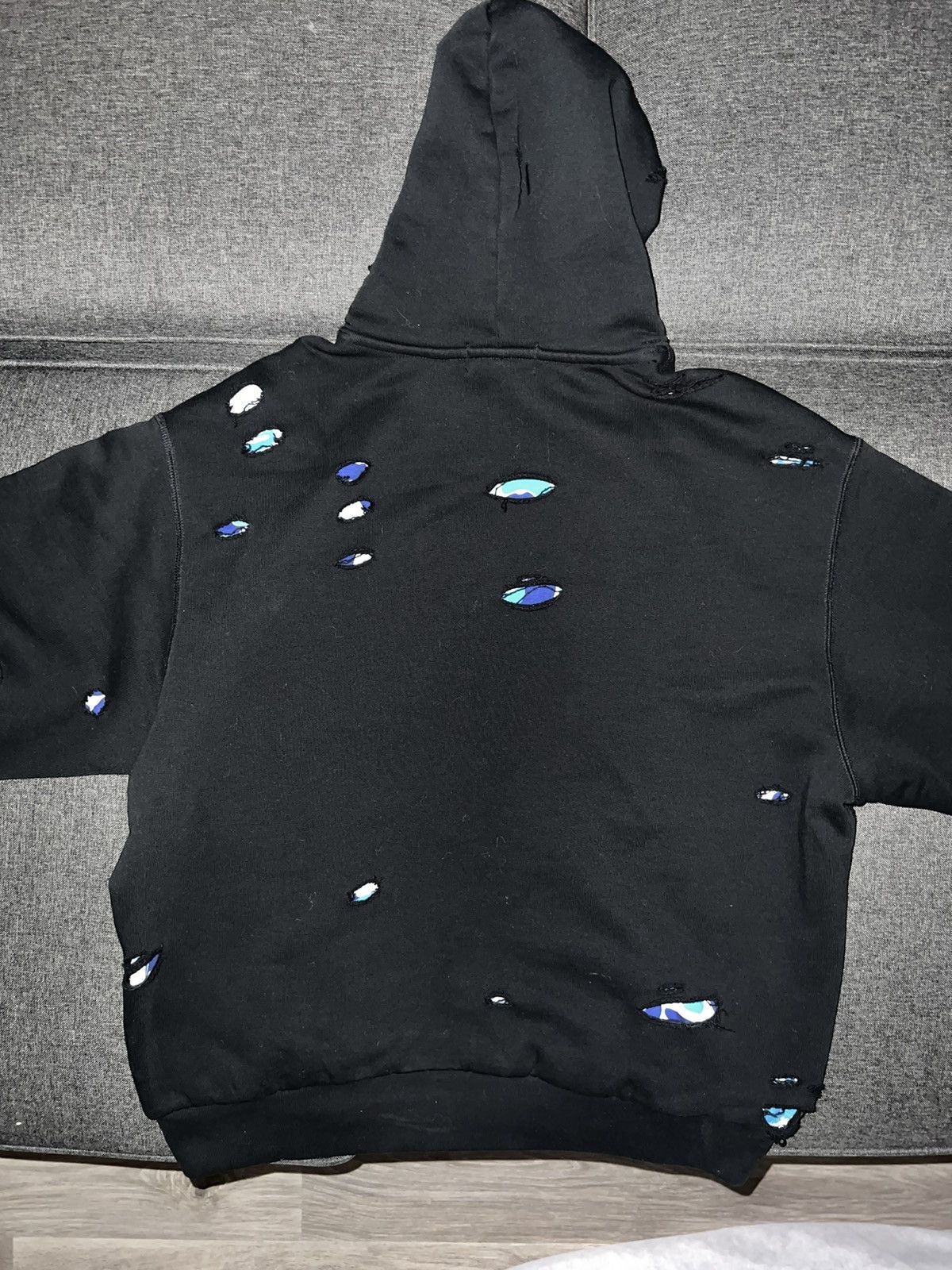 Bape DESTROYED COLLEGE RELAXED FIT LAYERED PULLOVER HOODIE Size US M / EU 48-50 / 2 - 2 Thumbnail