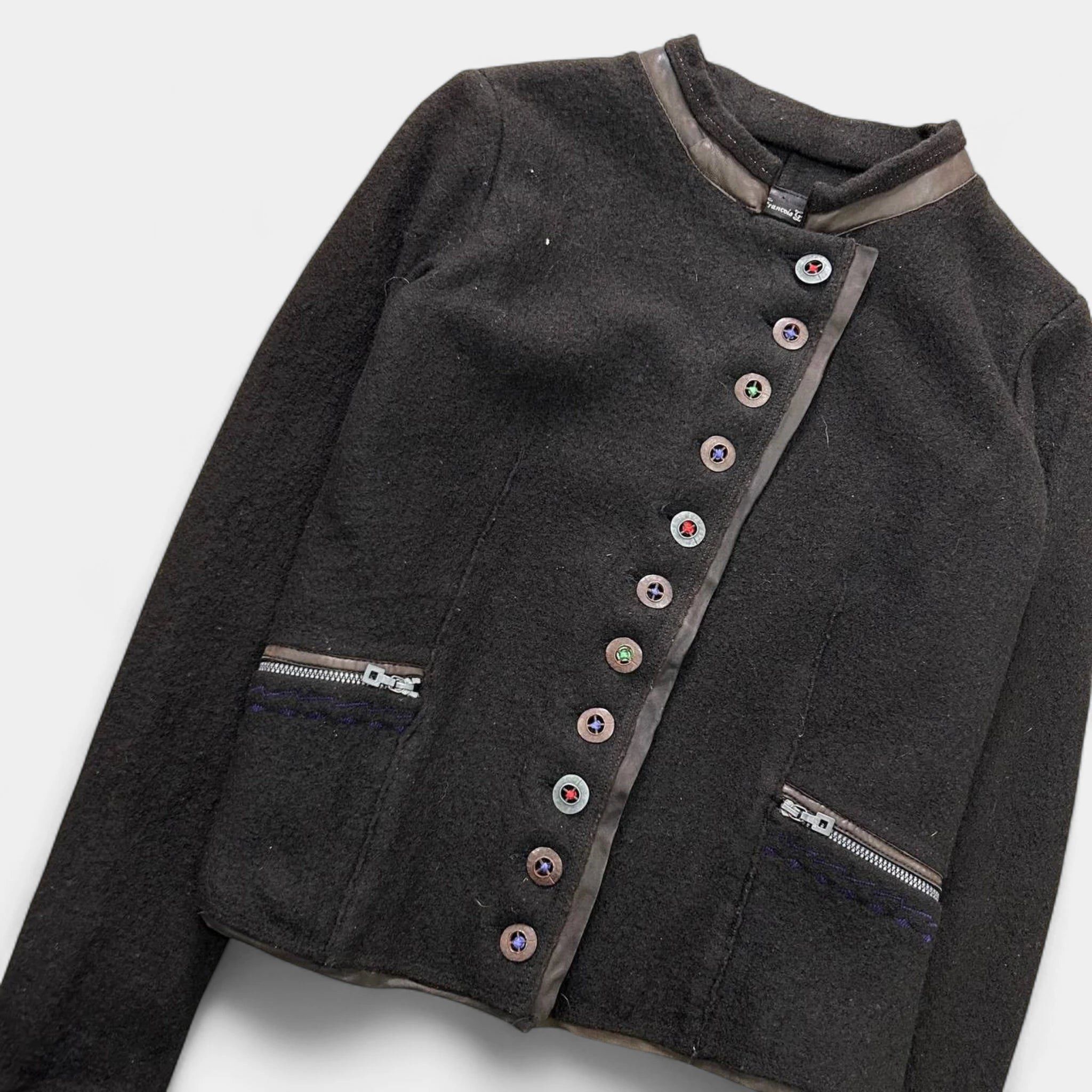 Marithe + Francois Girbaud Marithé + François Girbaud Vintage Brown Wool Jacket Size US S / EU 44-46 / 1 - 2 Thumbnail