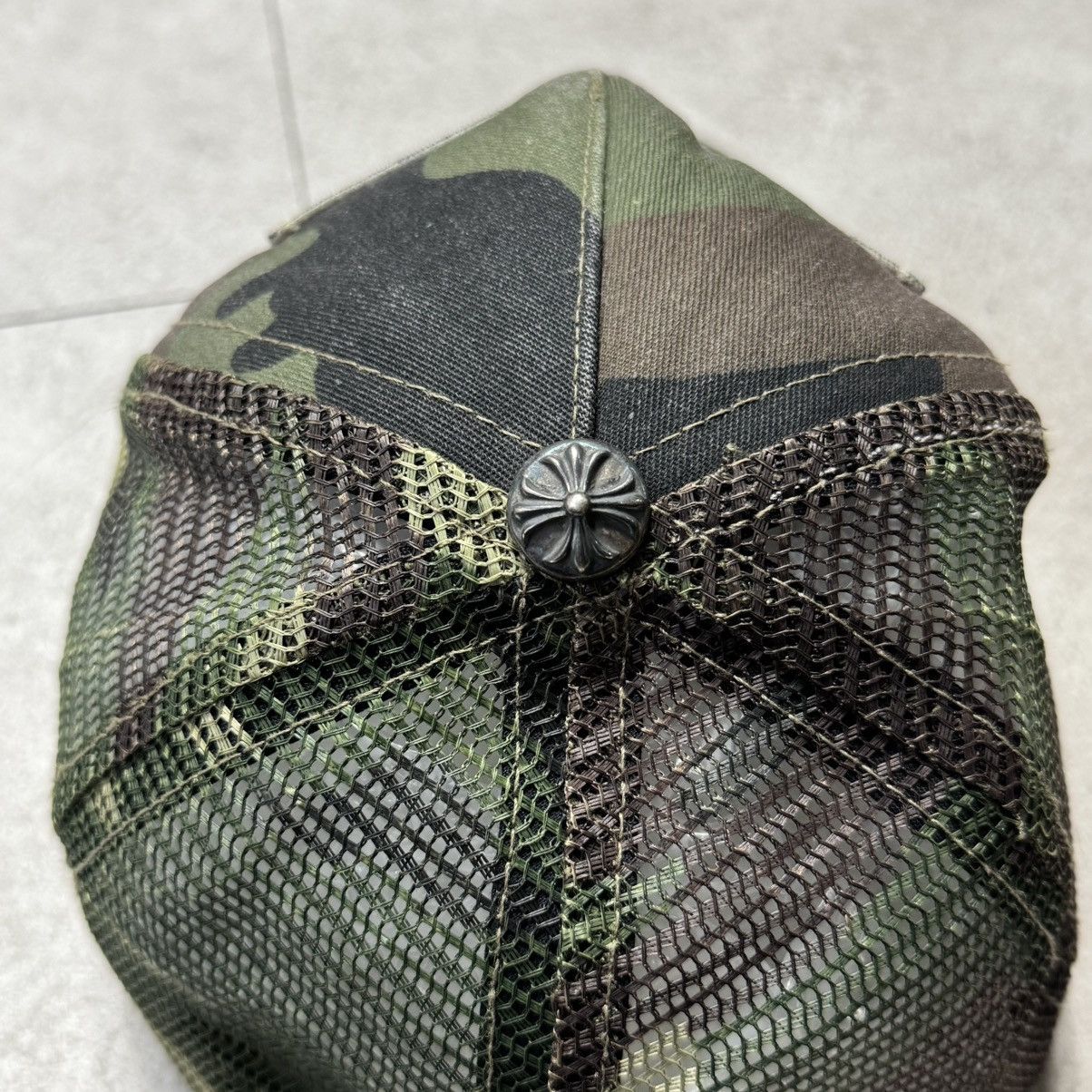 CHROME HEARTS CAMO FUCK TRUCKER HAT