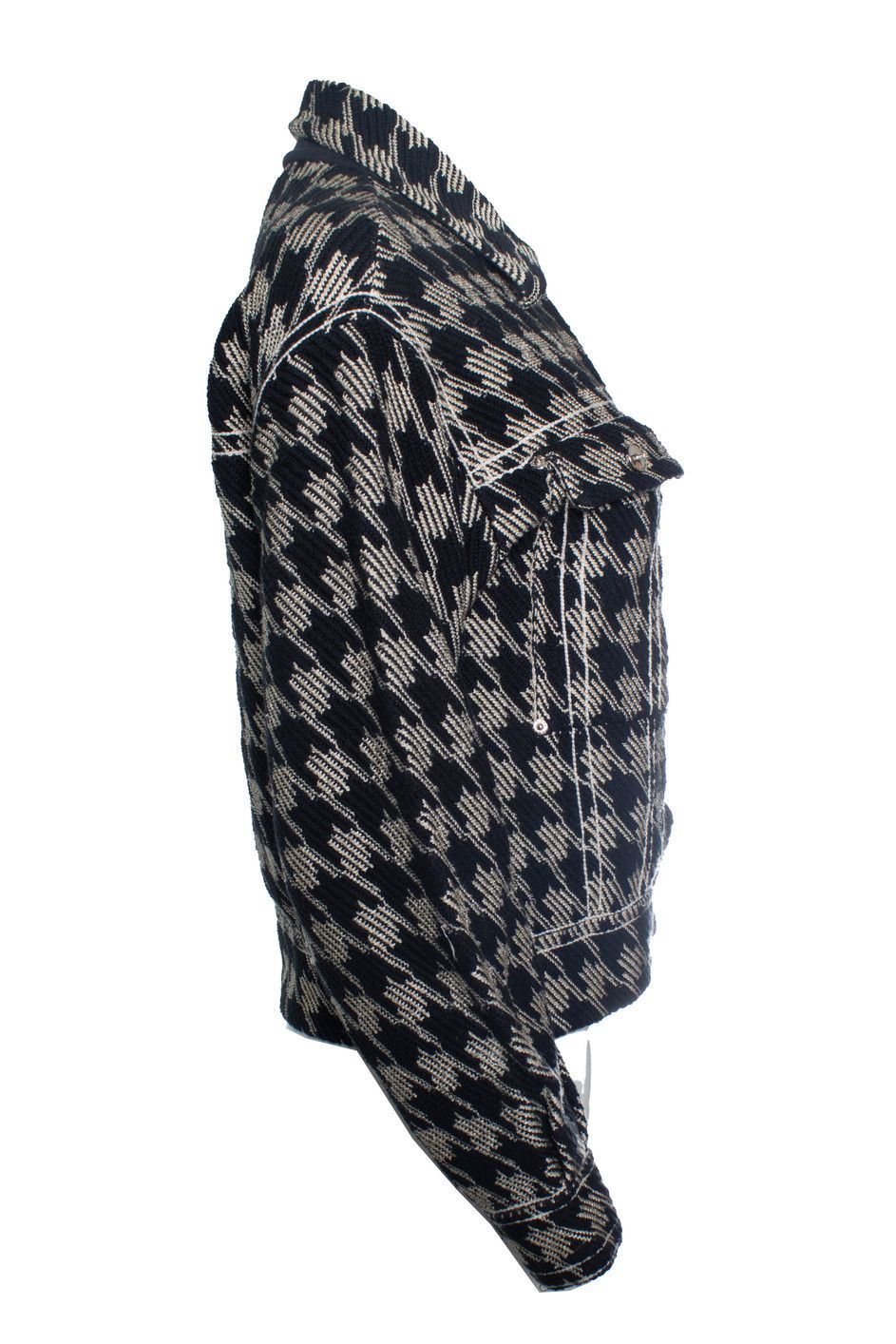 Sandro Sandro, pied de poule jacket in beige and black Size S / US 4 / IT 40 - 4 Thumbnail