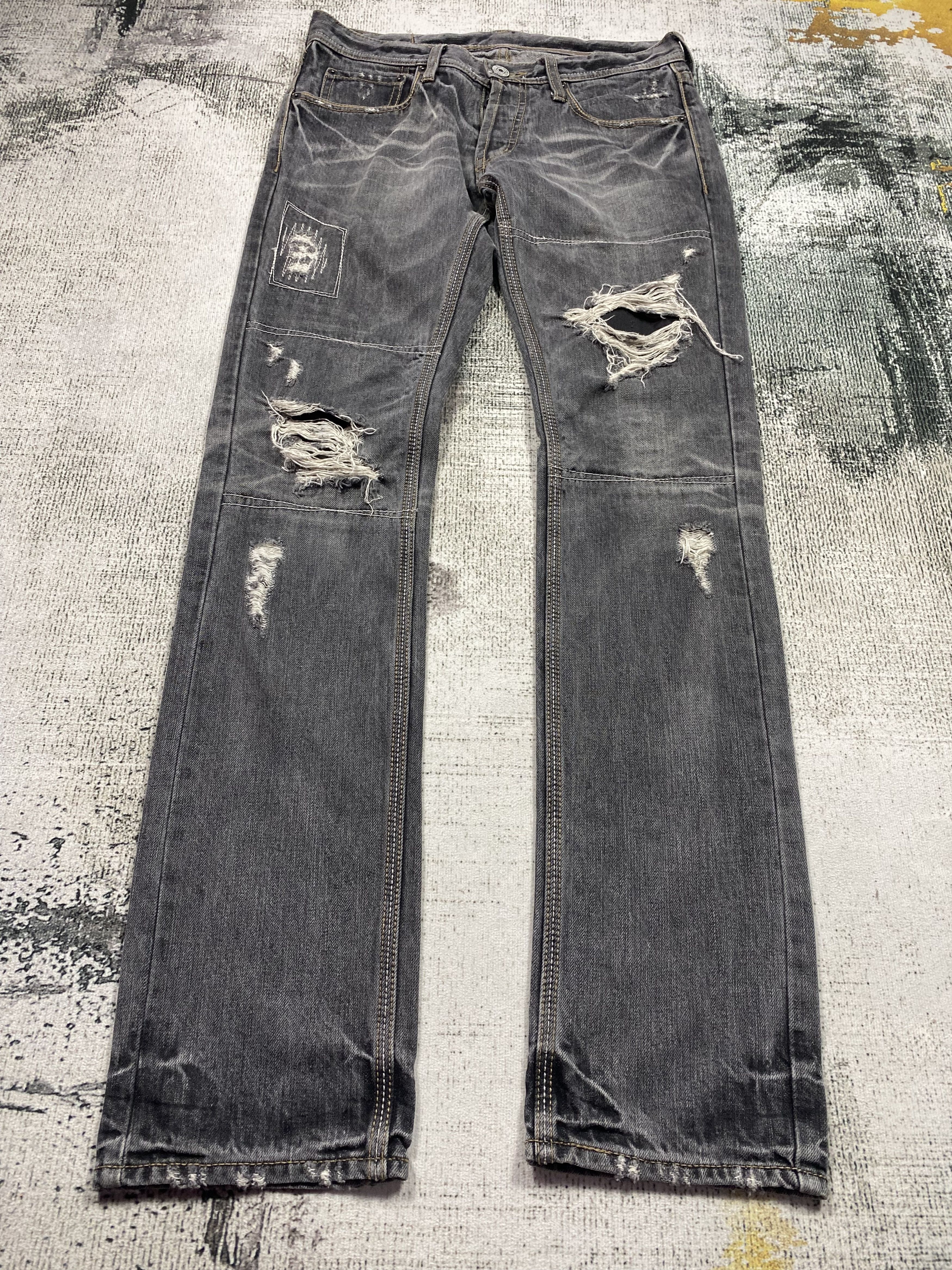 Japanese Brand SICKS💥Japanese Different Rupert Faded Low Rise Distressed Size US 30 / EU 46 - 3 Thumbnail