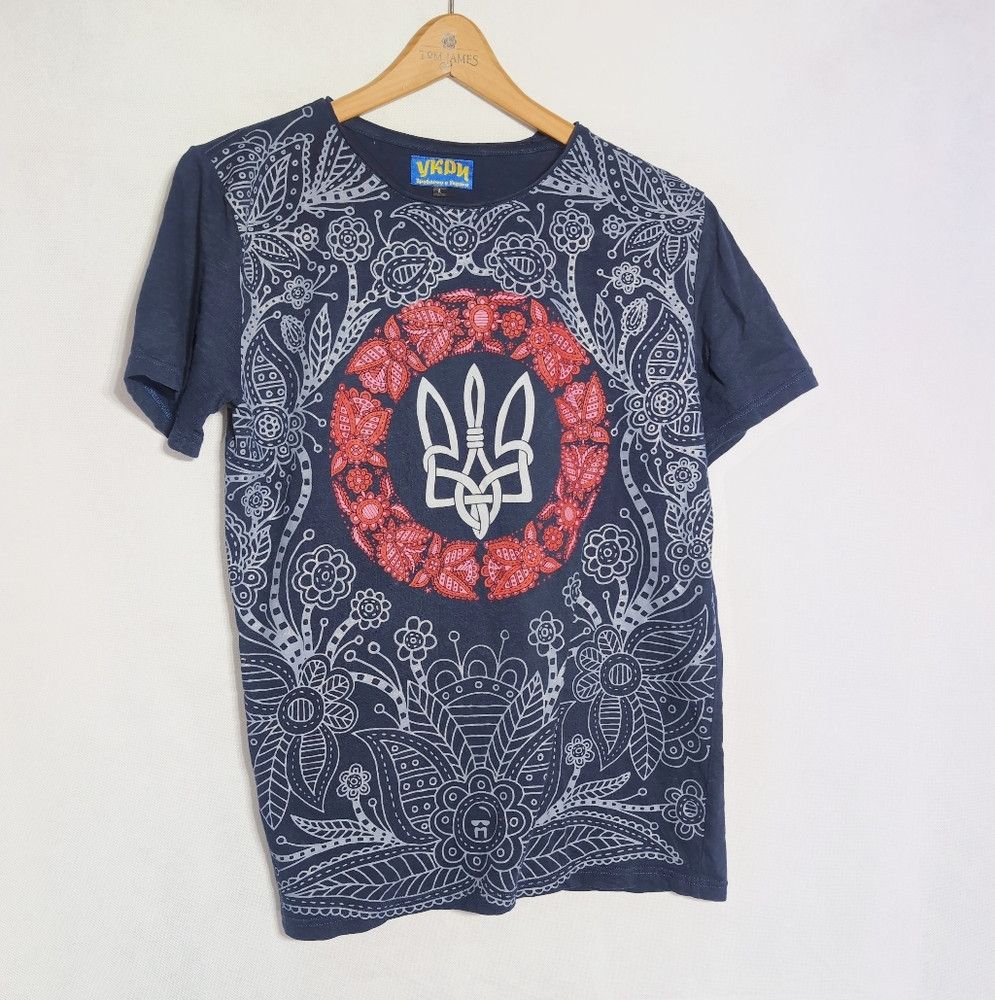 Other Ukrainian Trident L Navy Blue T-Shirt Made In Ukraine Size US L / EU 52-54 / 3 - 2 Thumbnail
