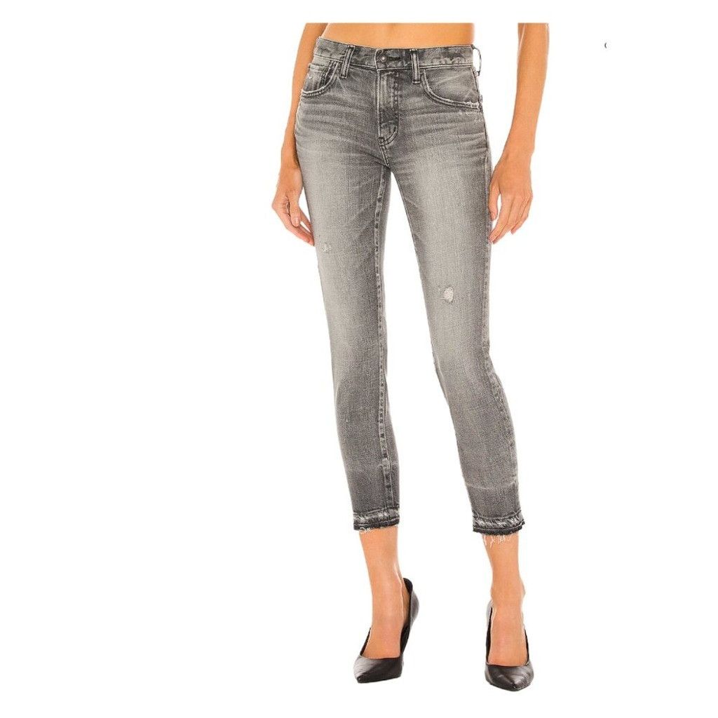 MOUSSY MOUSSY Cadet Skinny Gray Black Distressed Croppe Jeans sz 24 Size 24" / US 00 / IT 34 - 1 Thumbnail