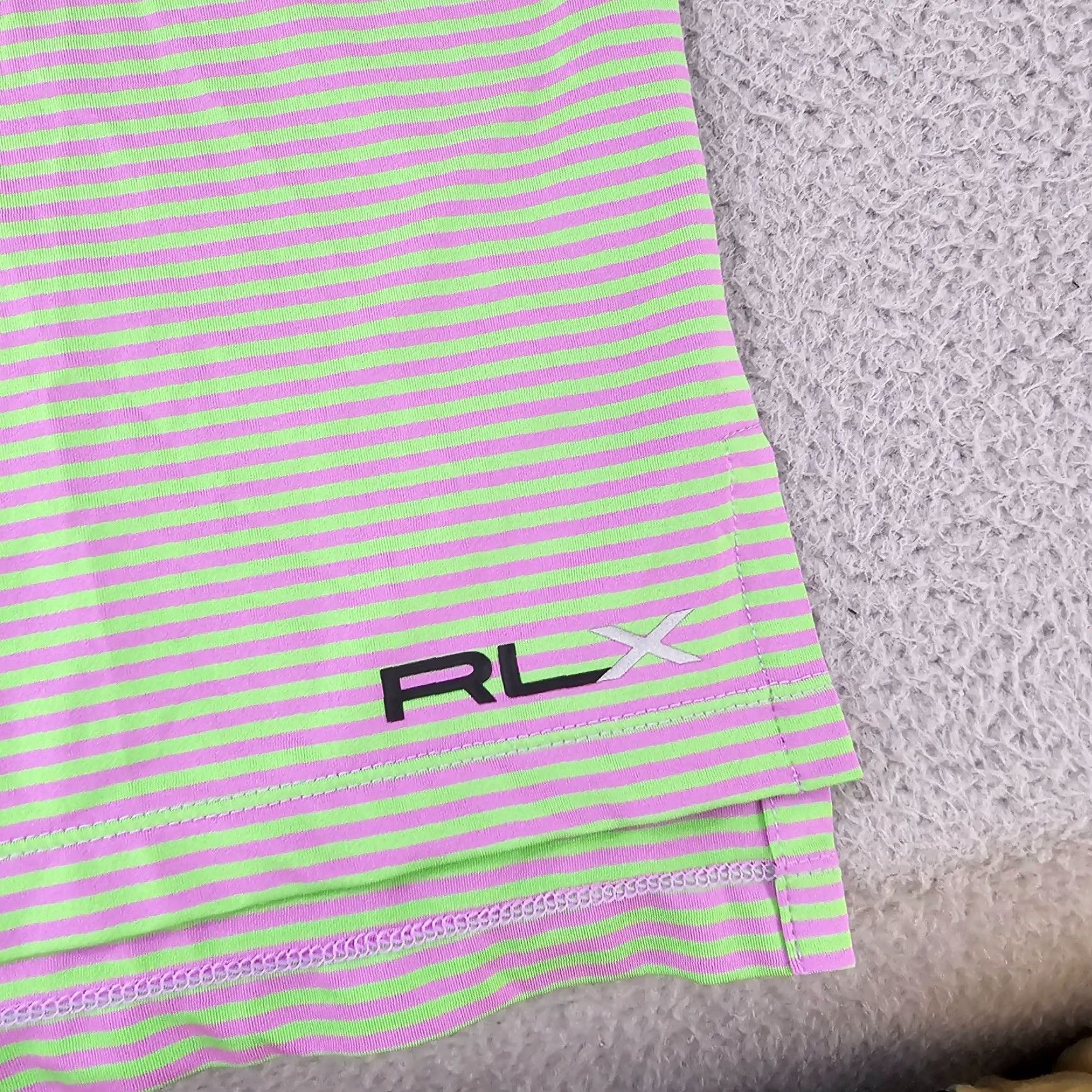 RLX Ralph Lauren RLX Ralph Lauren Polo Shirt Mens Large Pink Stripe Polo Size US L / EU 52-54 / 3 - 5 Thumbnail