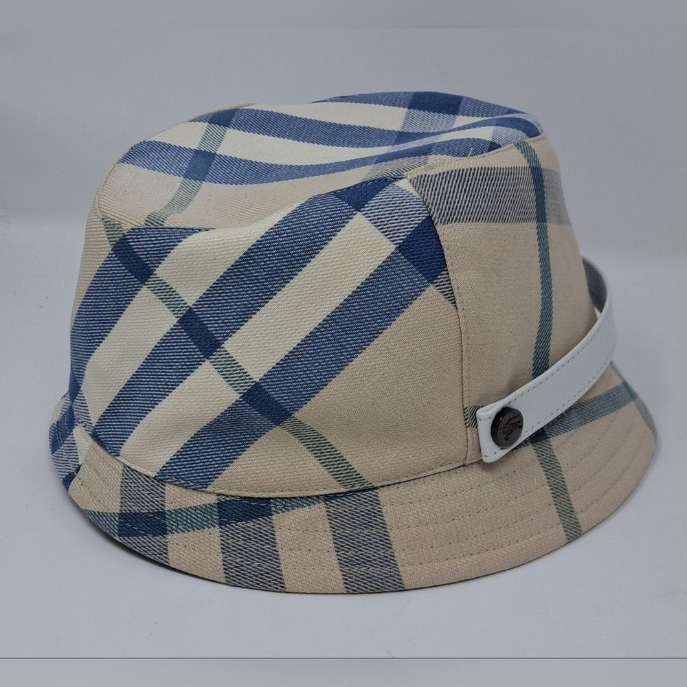 Burberry Burberry Women's Bucket Hat Nova Check Blue Cream England V Size ONE SIZE - 8 Thumbnail