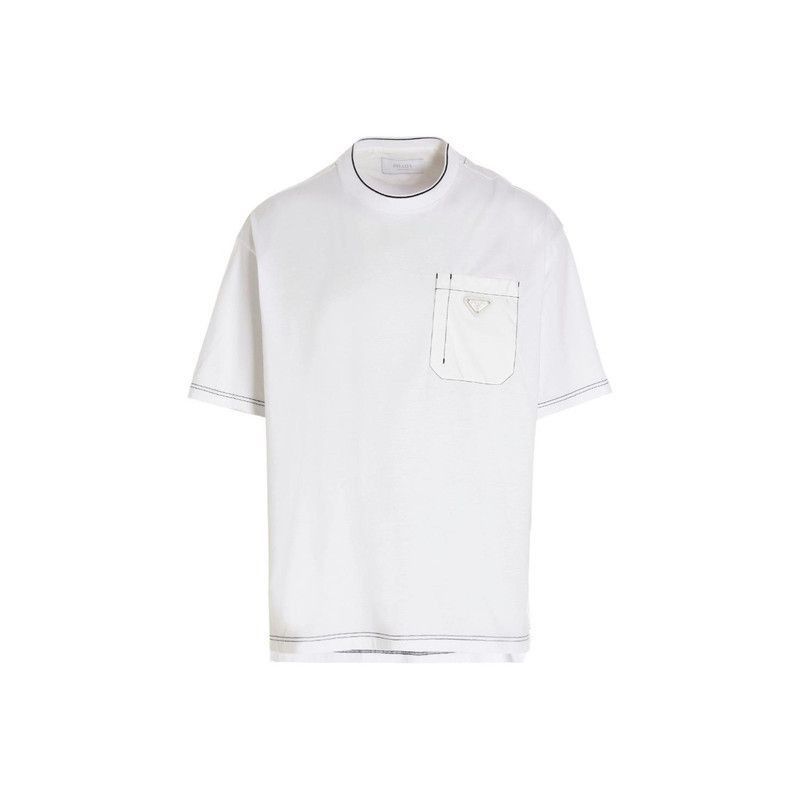 Prada Prada SS22 Solid Line Round Neck TShirt-2506 Size US L / EU 52-54 / 3 - 3 Thumbnail
