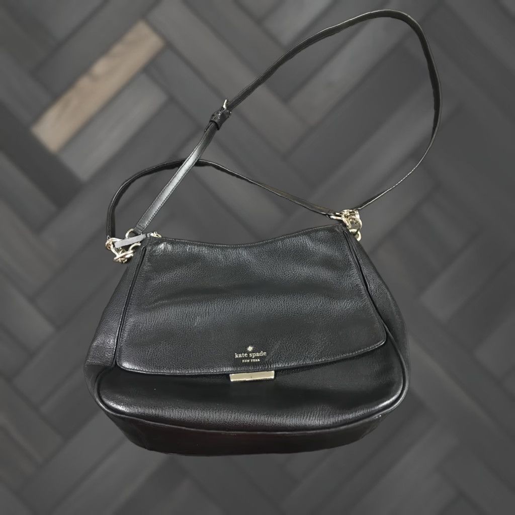 Vintage VINTAGE Kate Spade Large Robinson Lane Chantel Leather Top Handle/ Shoulder Bag In BLK Size L / US 10 / IT 46 - 1 Thumbnail