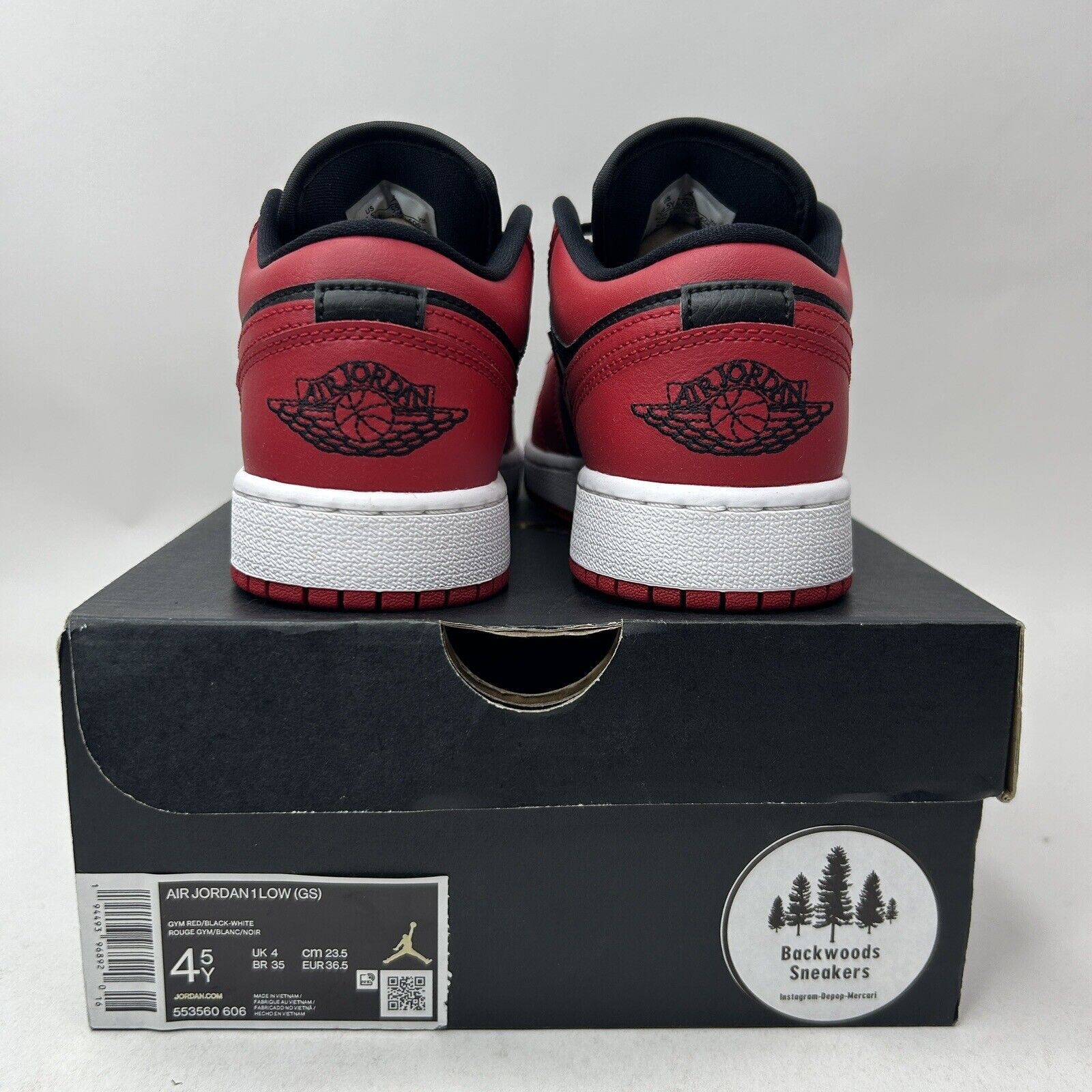 Nike Nike Air Jordan 1 Low GS “Gym Red/Reverse Bred” 2023 Size US 6 / IT 36 - 4 Thumbnail