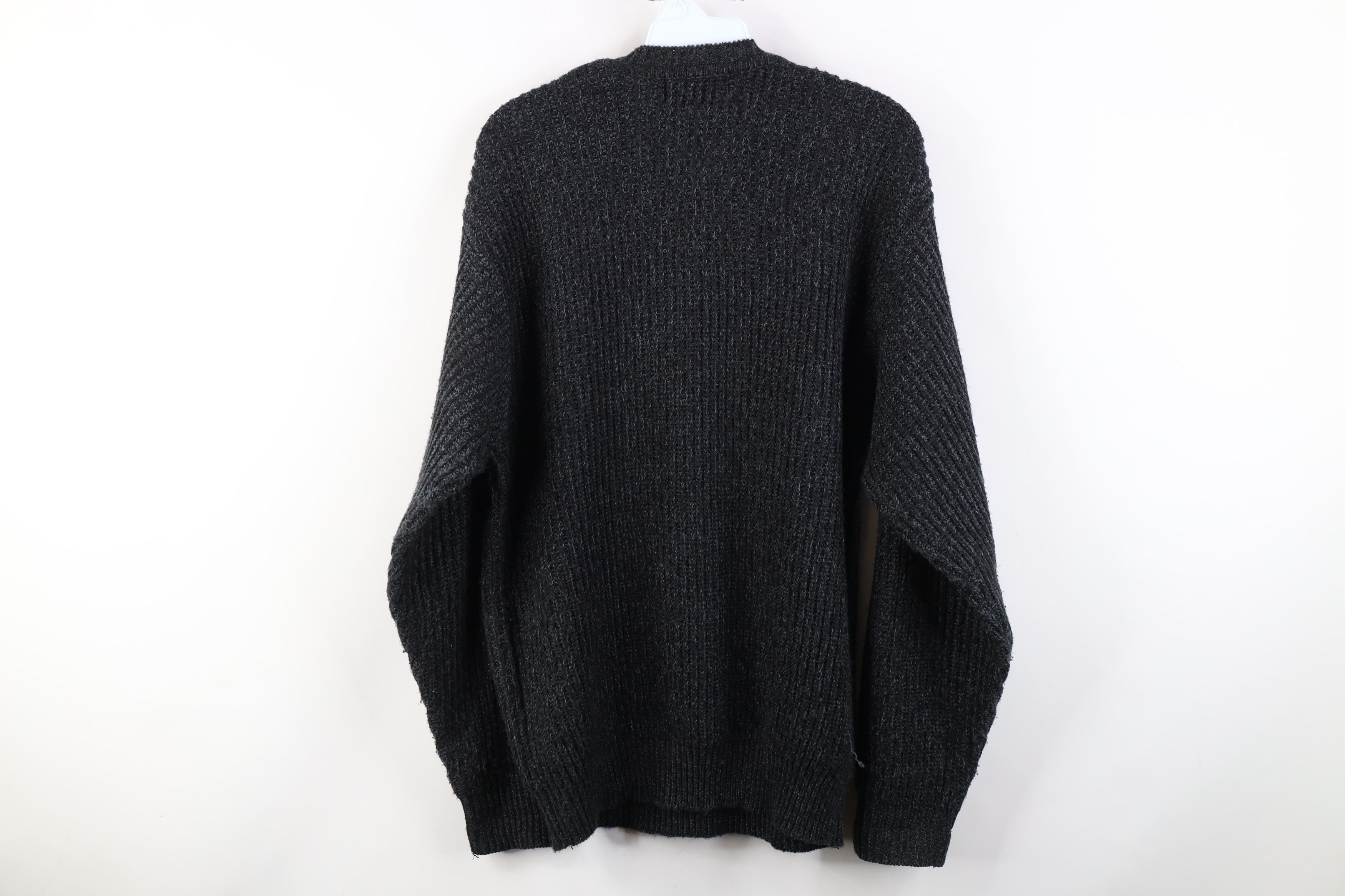 Vintage Vintage 90s Streetwear Ribbed Knit Crewneck Sweater Gray Size US M / EU 48-50 / 2 - 8 Thumbnail