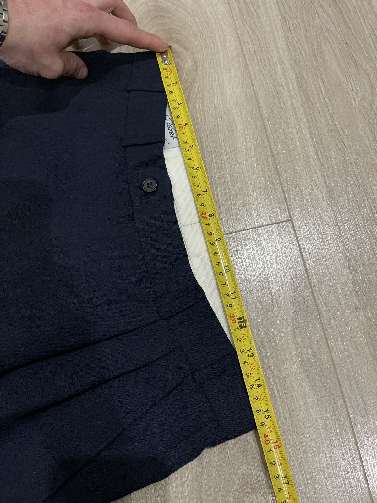 Vintage Vintage Sandro Pozzi Wool Pleated Trousers Navy Blue US30in Size 36R - 10 Thumbnail
