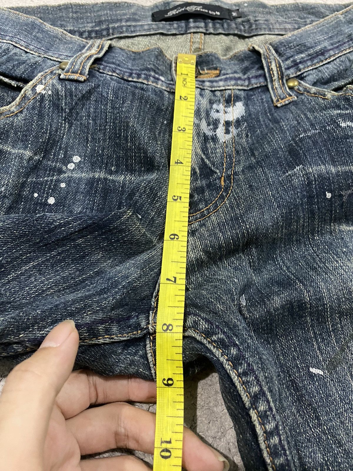 If Six Was Nine ROOT THREE Flared Paint Splashed Low Rise Denim Size US 31 - 21 Thumbnail