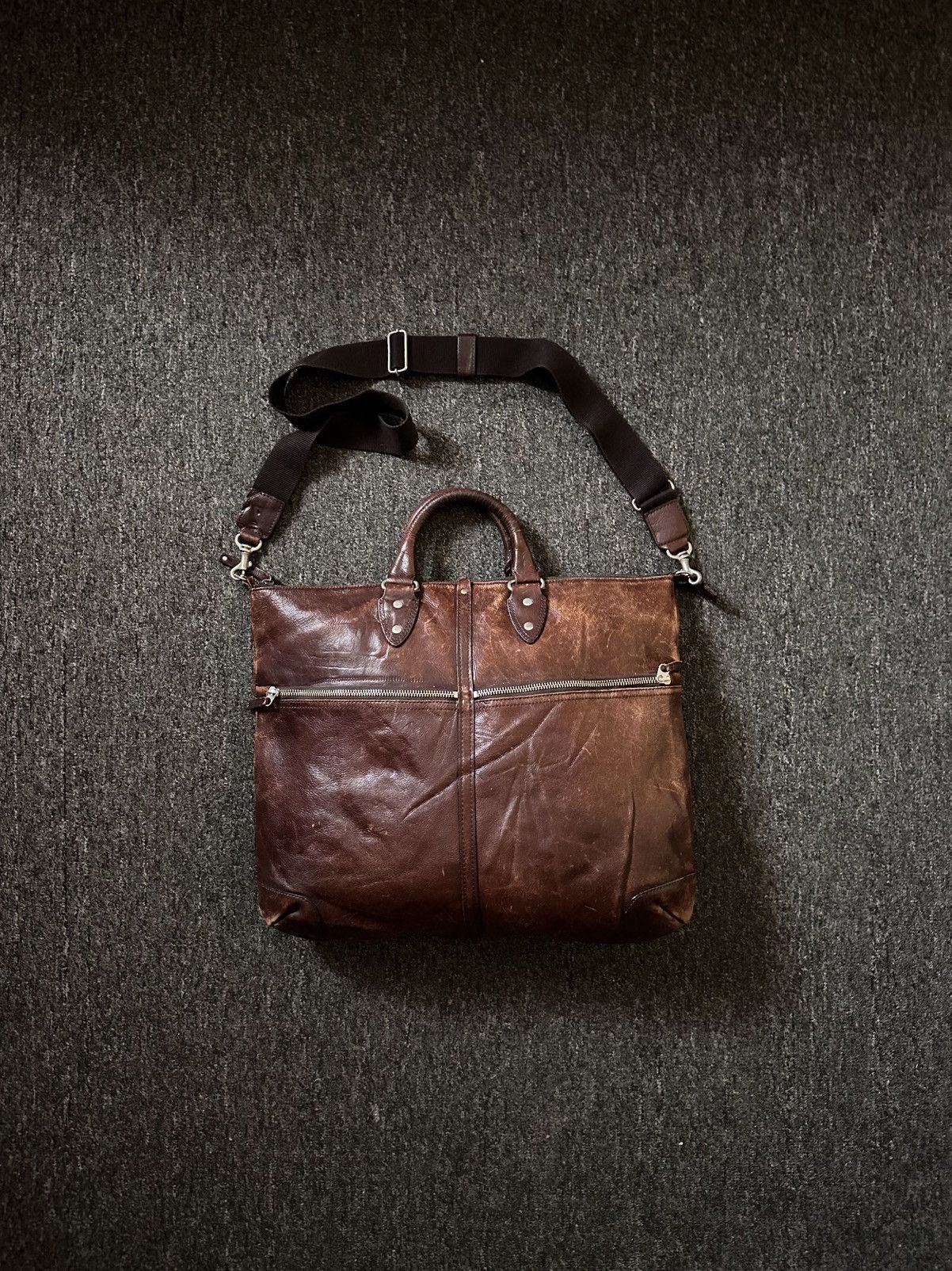 Japanese Brand ARTBERG JAPAN 2 WAY LEATHER BAG Size ONE SIZE - 1 Thumbnail