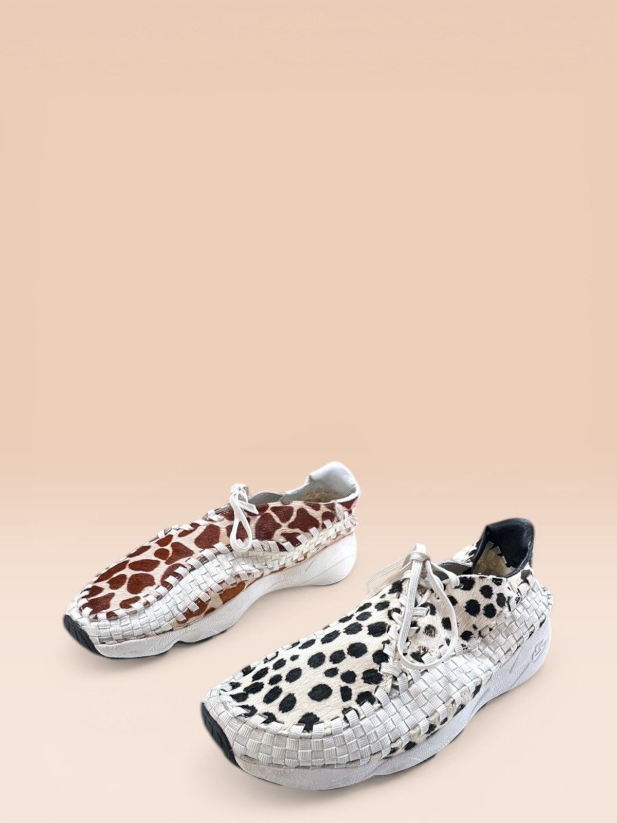 Nike Air Footscape Woven ”Natural and Brown“ & "Whit Cow Print" Size US 10 / EU 43 - 1 Thumbnail