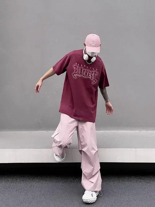 Japanese Brand Kiuchi x Asuka Pink High Street Vintage Loose Casual Pants Size US 30 / EU 46 - 5 Thumbnail