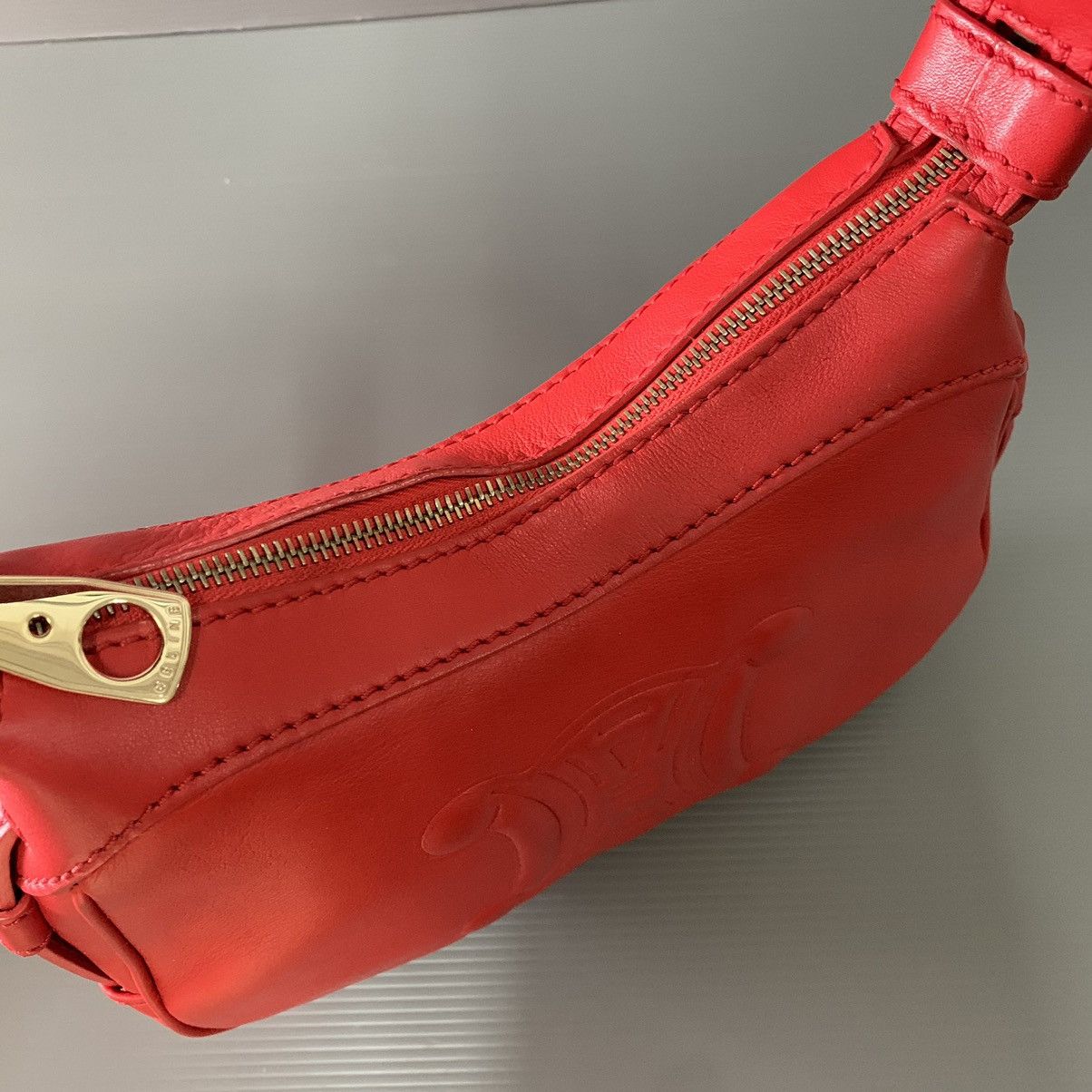 Celine Celine Hobo Pochette Red Leather Dinner Pre-Owned Bag Size ONE SIZE - 12 Thumbnail