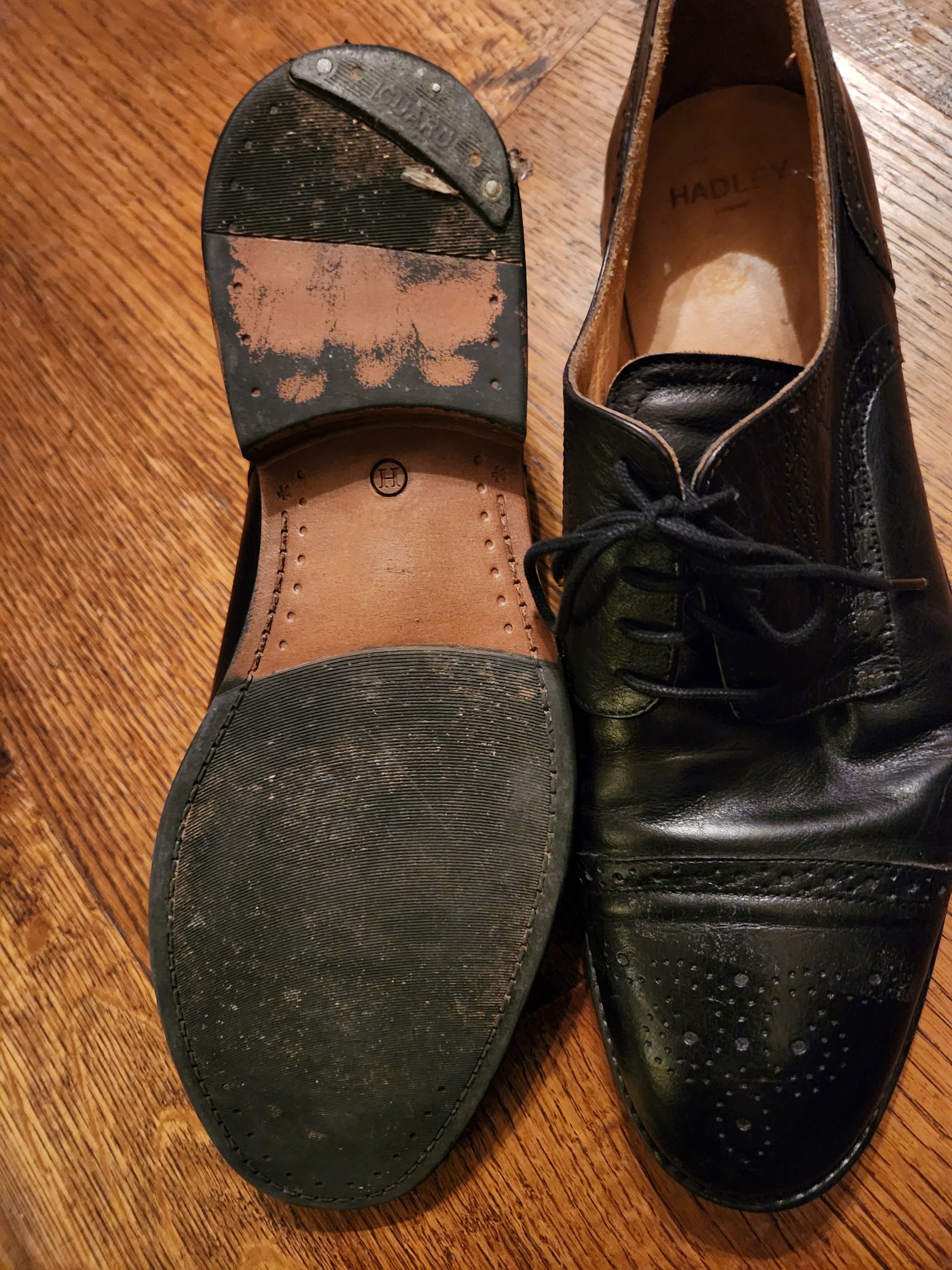 Vintage Vintage Hadley Men's Black Oxfords Lace Up Shoes Size US 10.5 / EU 43-44 - 3 Thumbnail