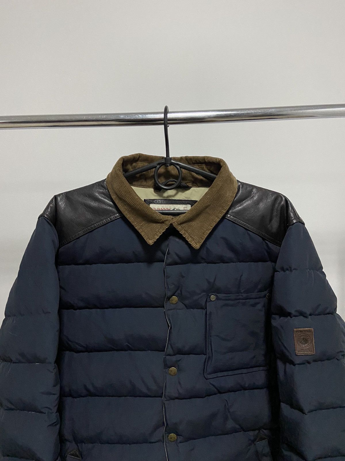 Trailwear Penfield puffer jacket leather shoulder vintage