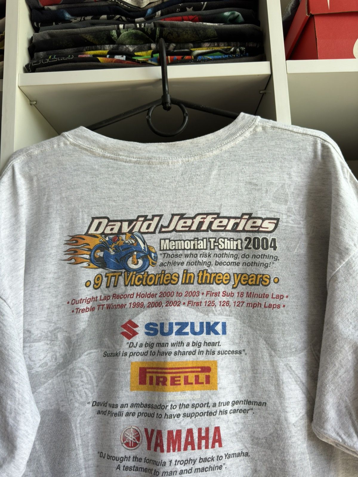 Honda Vintage 2003 David Jefferies Suzuki Racing T Shirt Size US XL / EU 56 / 4 - 7 Thumbnail