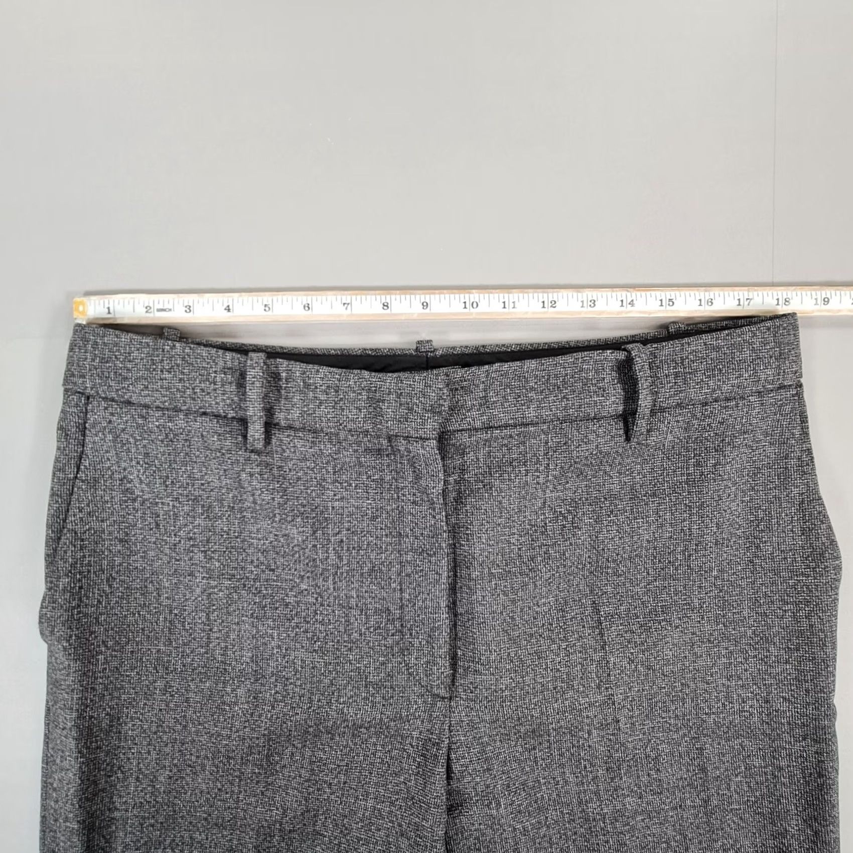 Valentino Valentino Trousers Women Grey 46 Wool Flared Wide Leg Made In Italy Front Zip Hook & Eye Pockets Regular Rise Inseam 32" Casual Formal Vintage: No Size 32" / US 10 / IT 46 - 4 Thumbnail
