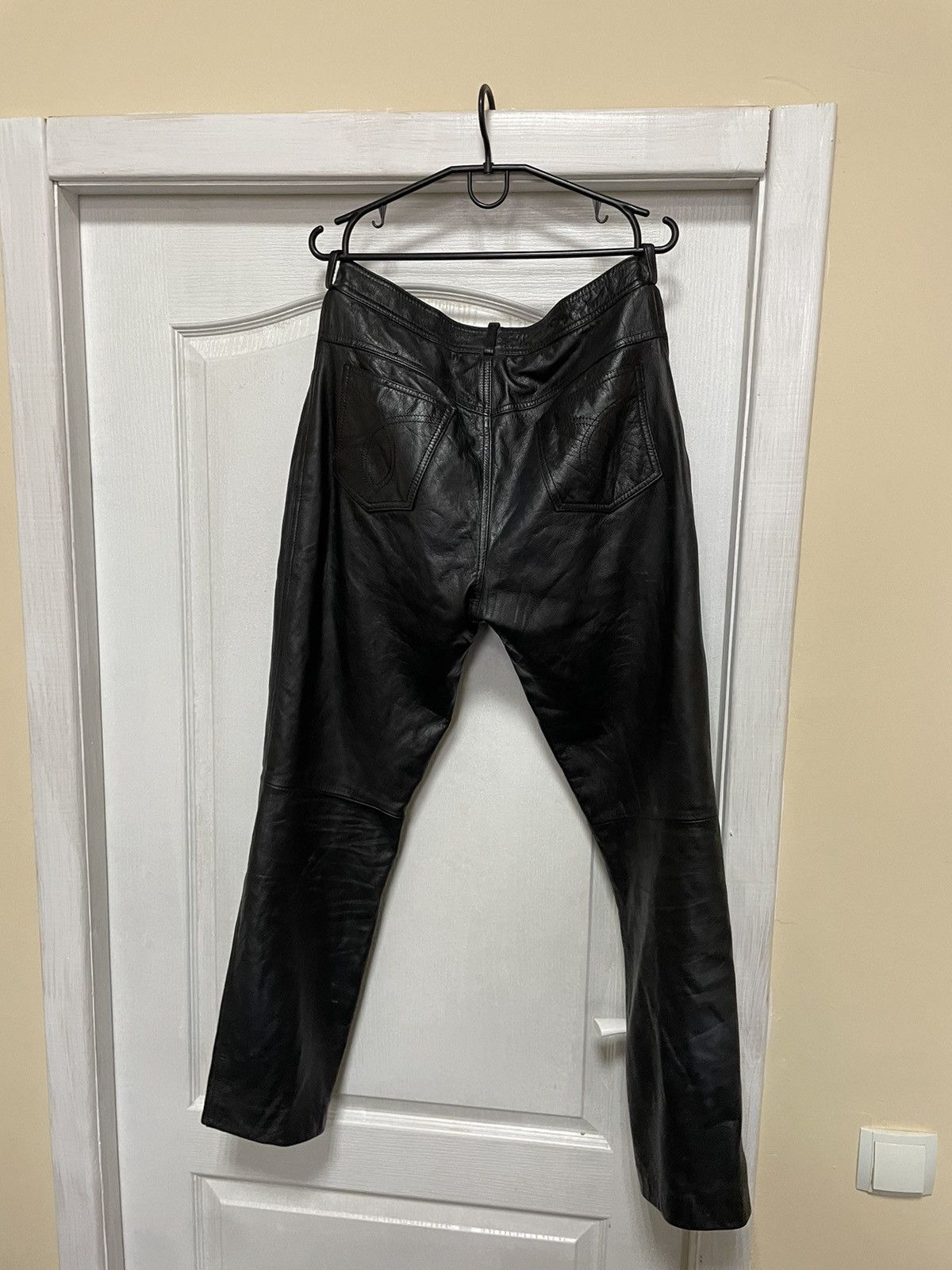 Leather × Vintage Vintage 90's Leather Trouser Pants joggers cyber punk alt Size US 32 / EU 48 - 3 Thumbnail