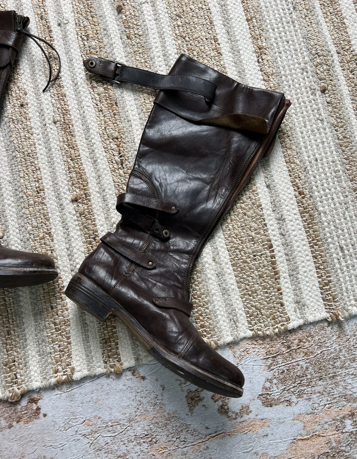 Vintage Vintage leather belted zippers high boots Size US 9 / IT 39 - 4 Thumbnail