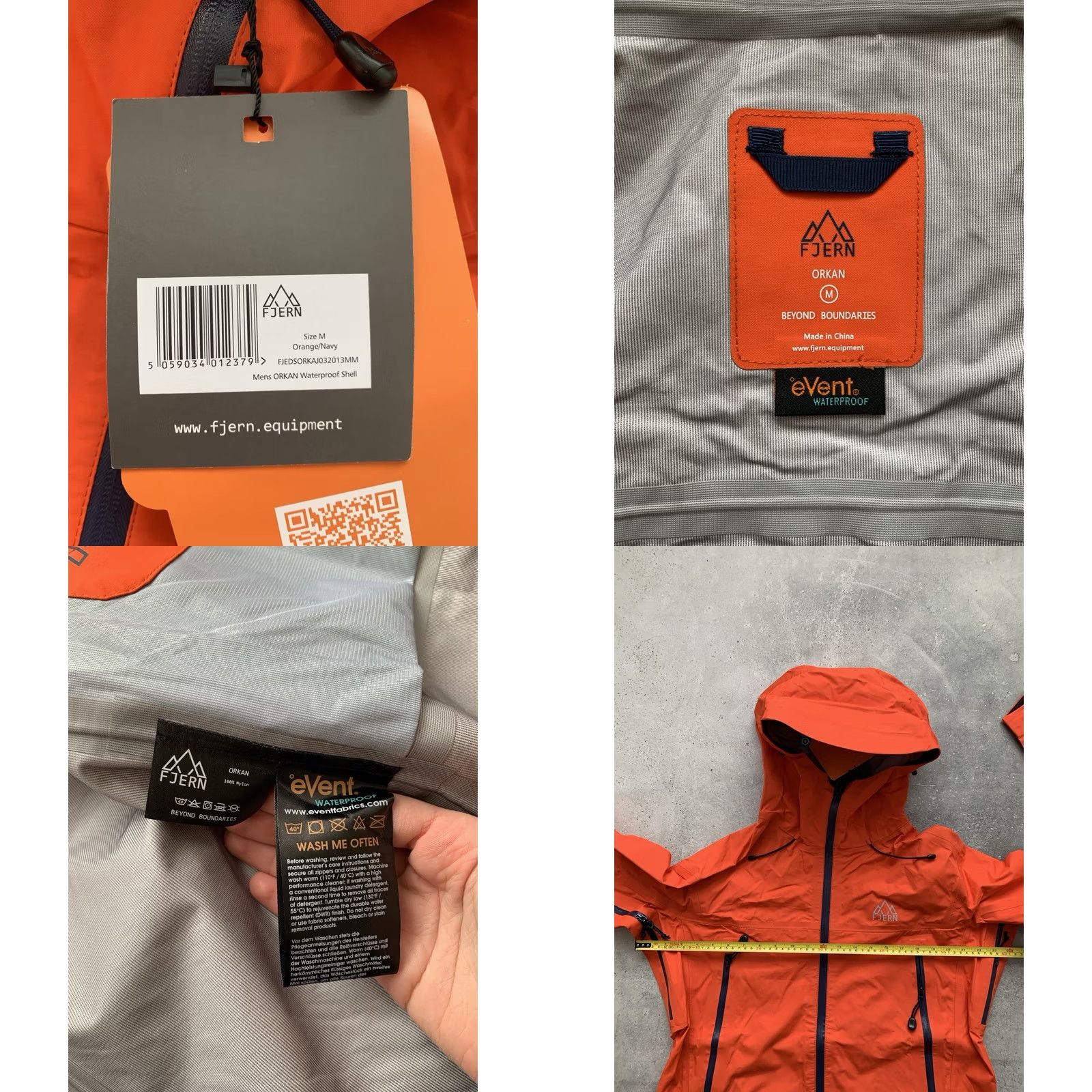 Vintage FJERN Windbreaker Jacket Mens M Orange Full Zip Windbreaker Outdoor 90s? Size US M / EU 48-50 / 2 - 8 Thumbnail