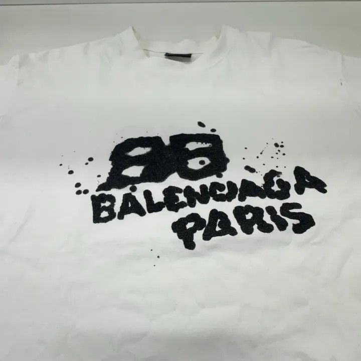 Balenciaga Balenciaga Logo Print Short Sleeve T-shirt 0079-2507 Size S / US 4 / IT 40 - 3 Thumbnail