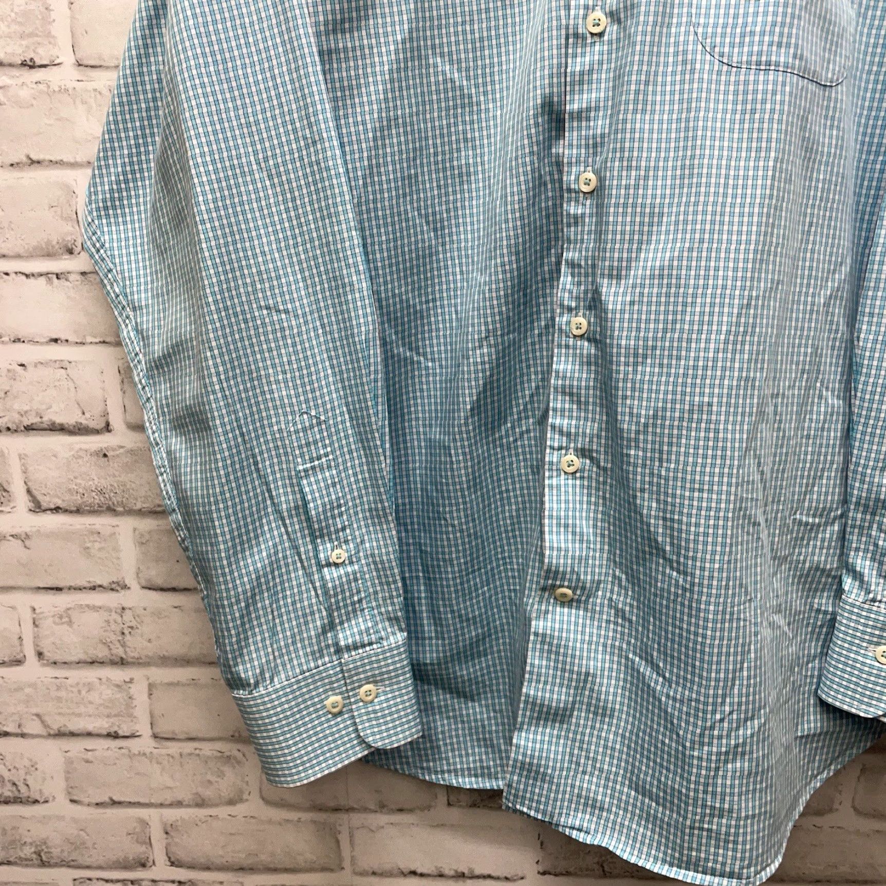 Peter Millar Peter Millar Shirt Button-Up Long Sleeve Mens XL Blue Checkered Seaside Finish Back to Front? Size US XL / EU 56 / 4 - 3 Thumbnail