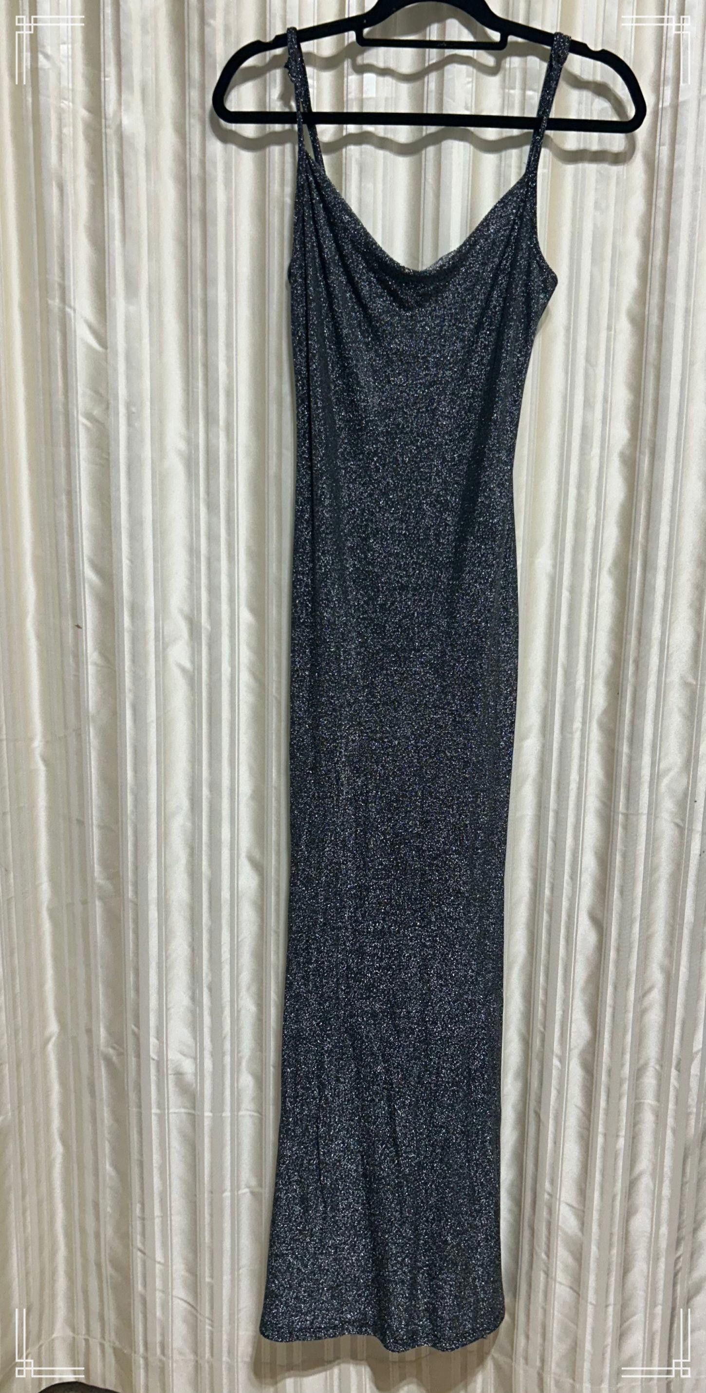 Designer ZAFUL Glitter Slip Dress - Shimmering Cowl Neck Maxi, Size M Size M / US 6-8 / IT 42-44 - 2 Thumbnail