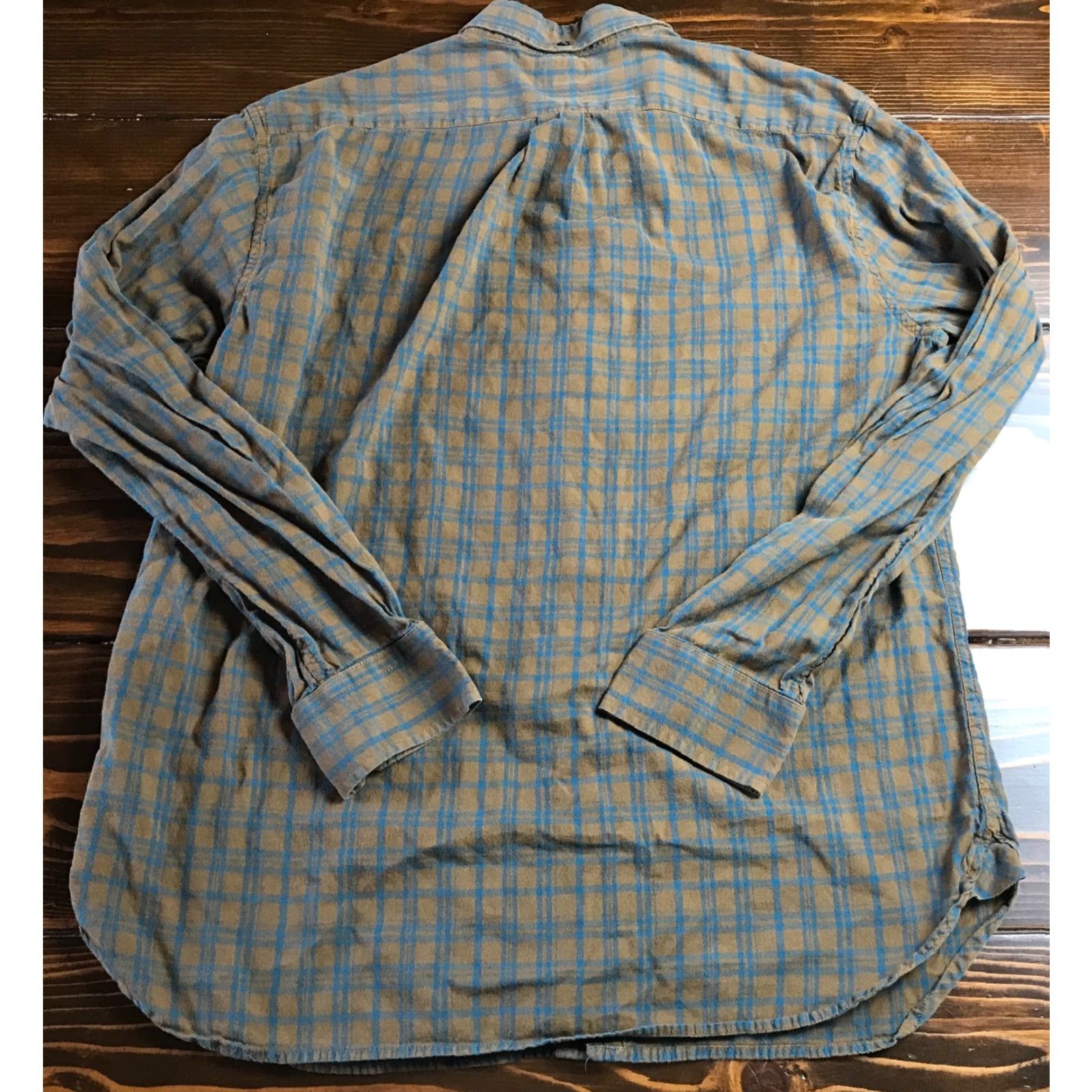 Vintage L.L.Bean Shirt Men's Size Large Brown Blue Check Button Down Long Sleeve Pocket Size US L / EU 52-54 / 3 - 2 Thumbnail