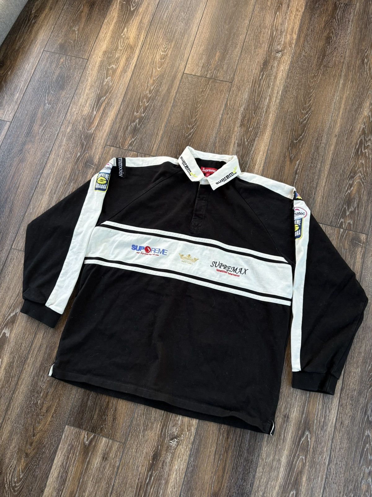Supreme Chest Stripe Rugby FW24 Black