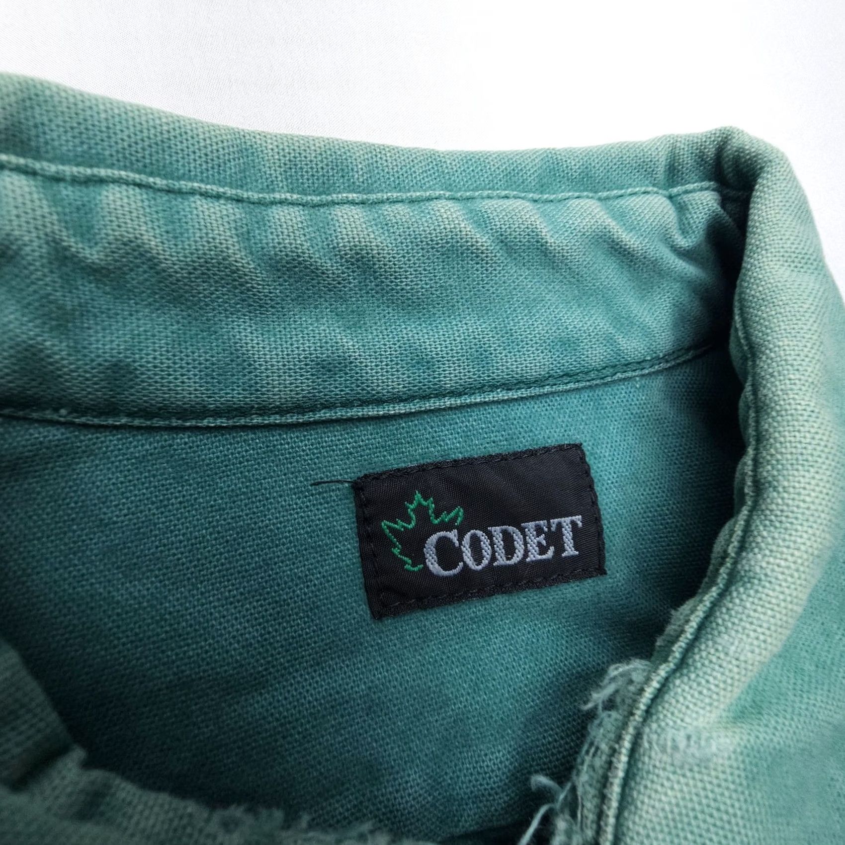 CLOT VINTAGE Codet Heavy Cotton Chamois Cloth Shirt Mens 3XL Green Work Field Bush Size US XXL / EU 58 / 5 - 3 Thumbnail
