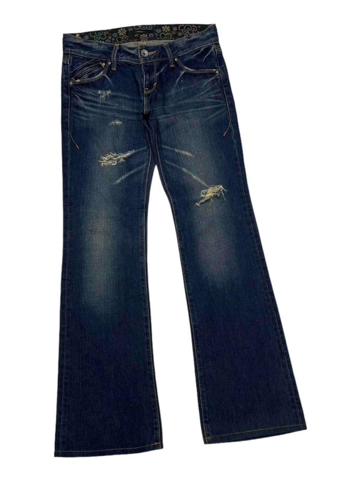 Isamu Katayama Backlash 💥Flare💥Vintage 90s Style Stooge Sick Jeans Denim Japanese Size US 30 / EU 46 - 2 Thumbnail