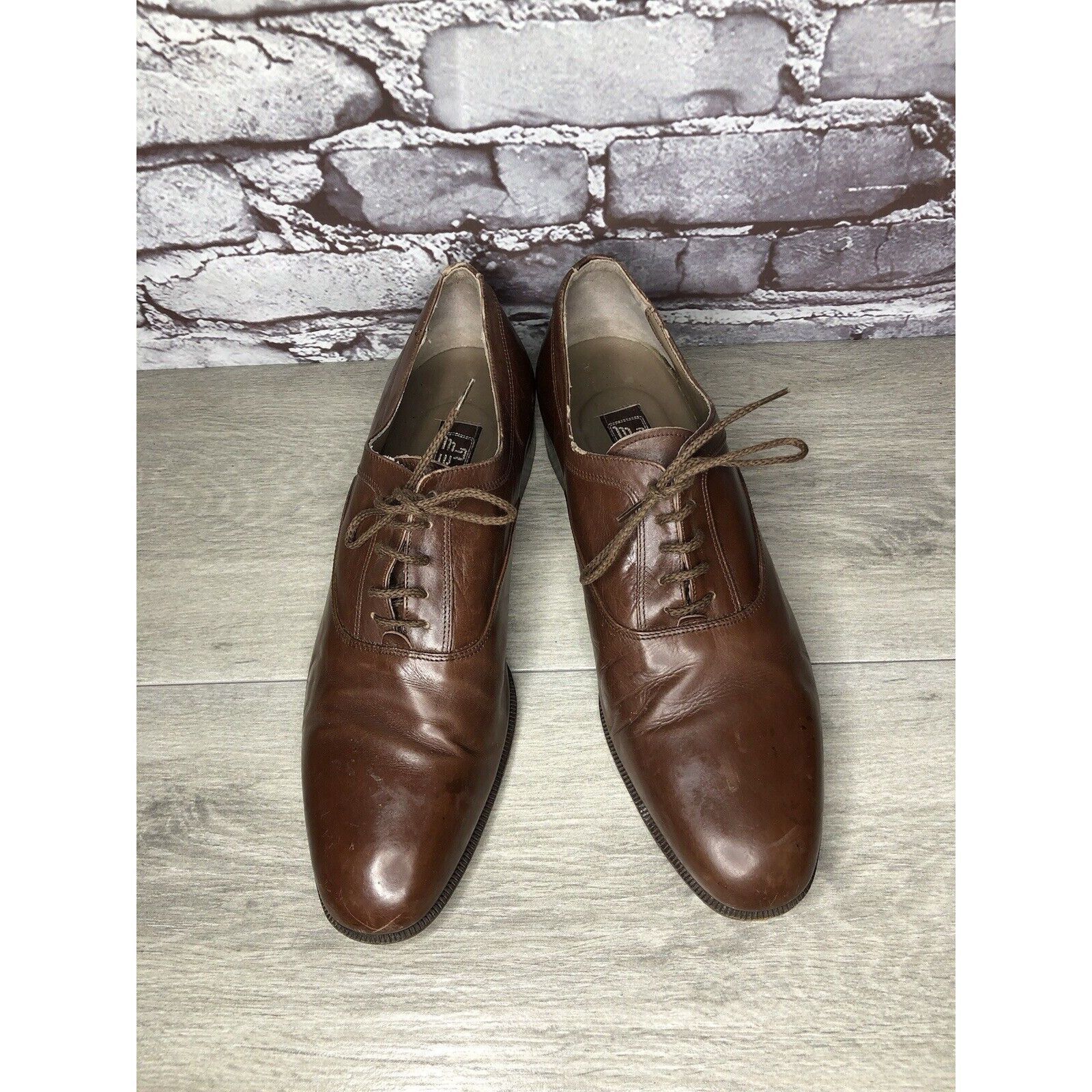 Other Ennesi Gold VTG Brown Leather Derby Lace Up Dress Shoes Men Size US 9.5 / EU 42-43 - 20 Thumbnail