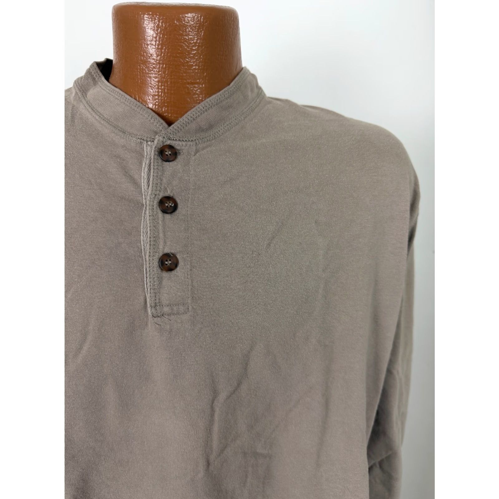 Vintage VINTAGE Outdoor Exchange Shirt Men L Beige Henley Midweight Cotton 90s Grunge Outdoor Mens Size US L / EU 52-54 / 3 - 2 Thumbnail