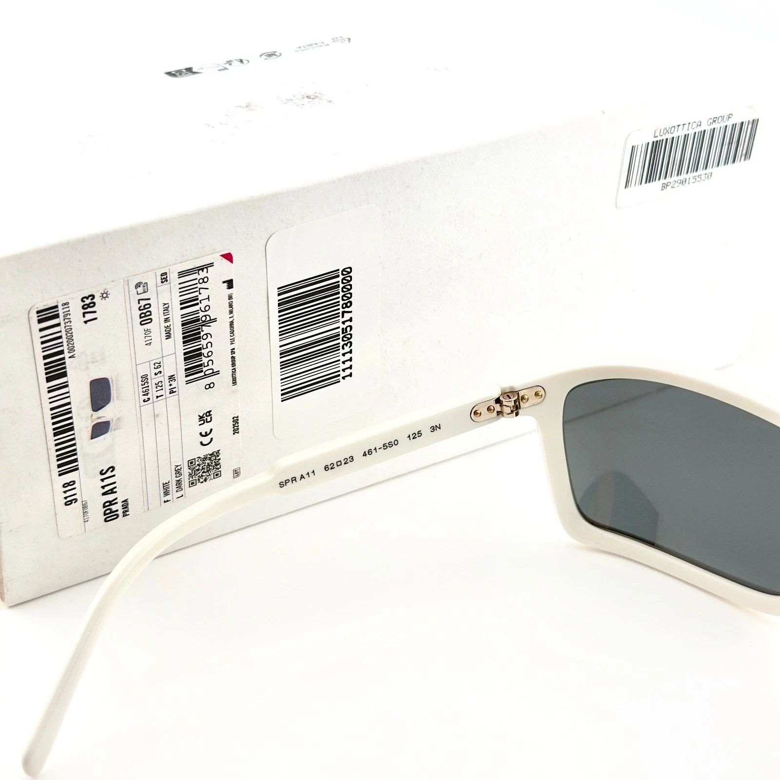 Prada PRADA A11 PRA11S White Gold Logo Wrap Mask Sunglass A11S Size ONE SIZE - 6 Thumbnail