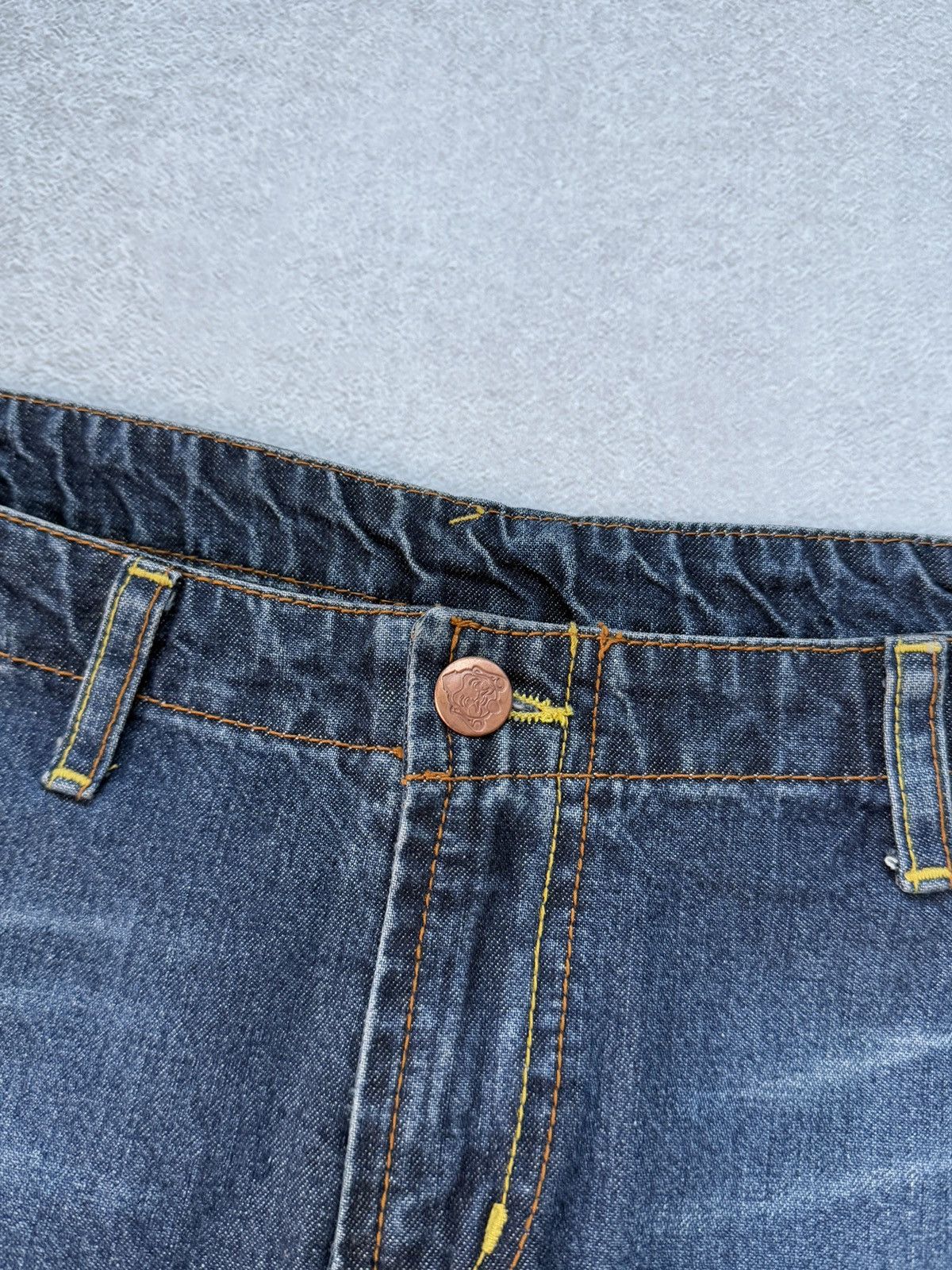 Evisu Evisu Denim Skirt Vintage Womens Y2K Blue Button Japan Style Size 31" - 6 Thumbnail