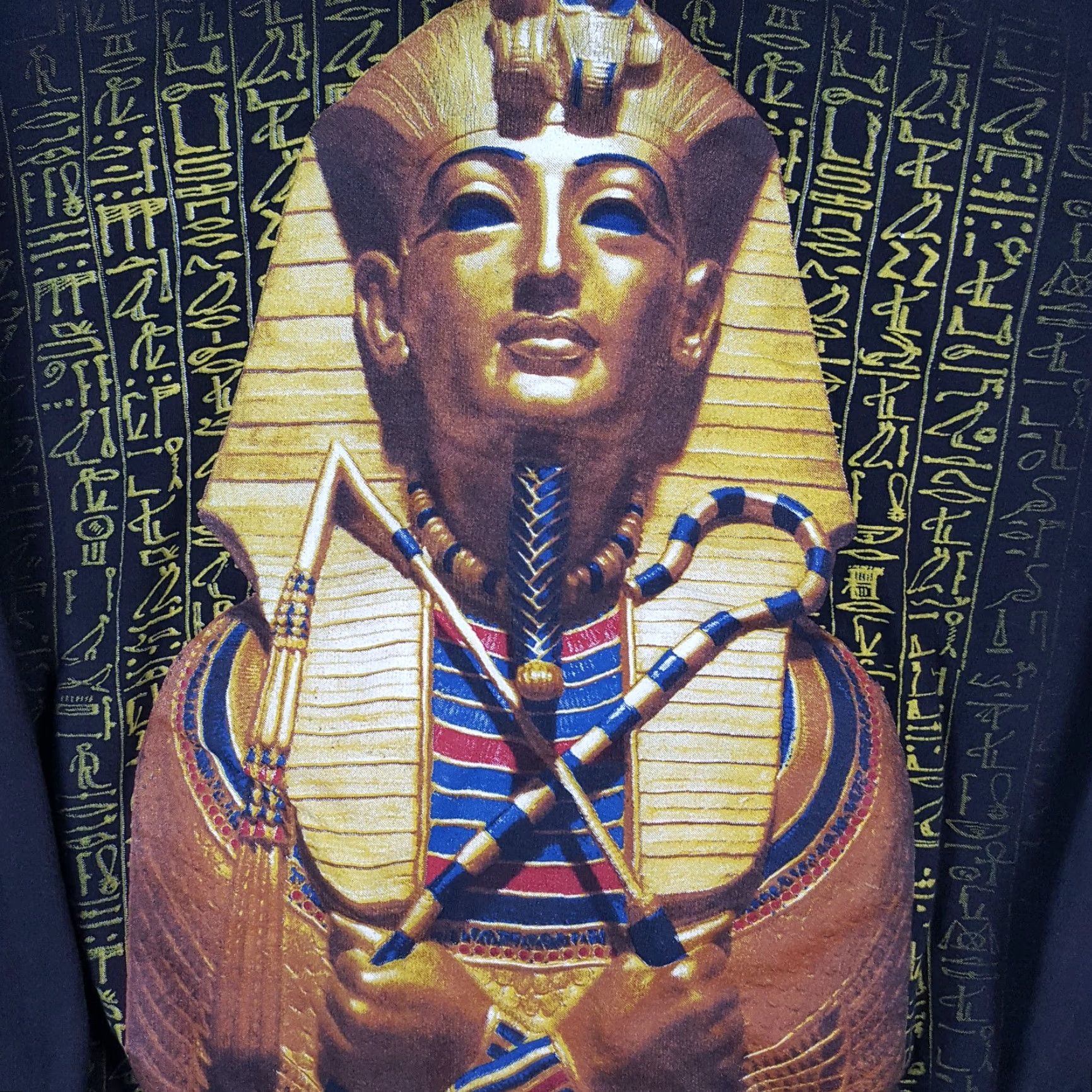Vintage Vintage Egyptian Pharaoh Gold King Tut Mens Size XL Pullover Crewneck Sweatshirt Size US XL / EU 56 / 4 - 3 Thumbnail