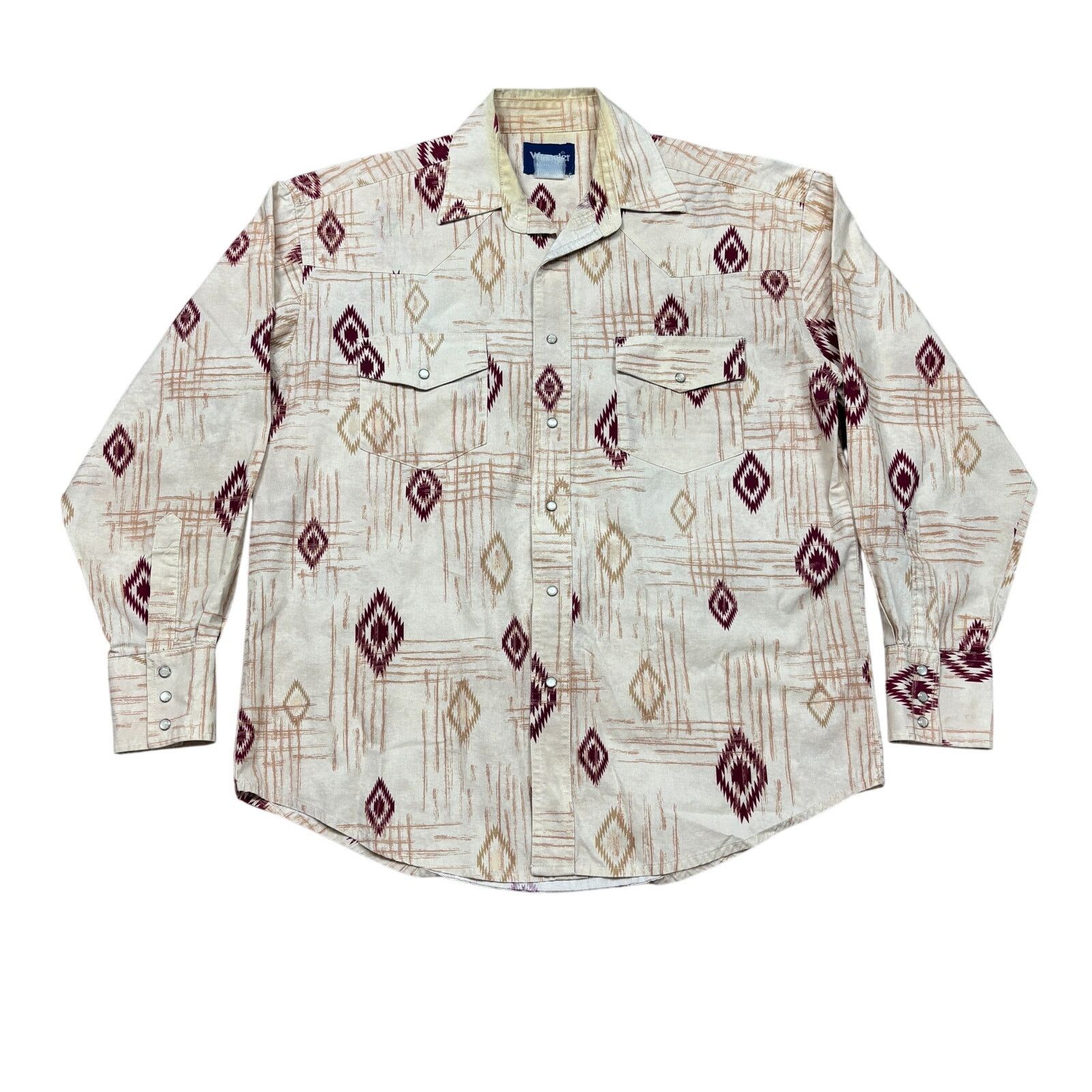 Cowboy Equipment × Vintage × Wrangler Vintage Wrangler Aztec Southwest Pearl Snap Shirt Men's XL Size US XL / EU 56 / 4 - 1 Thumbnail
