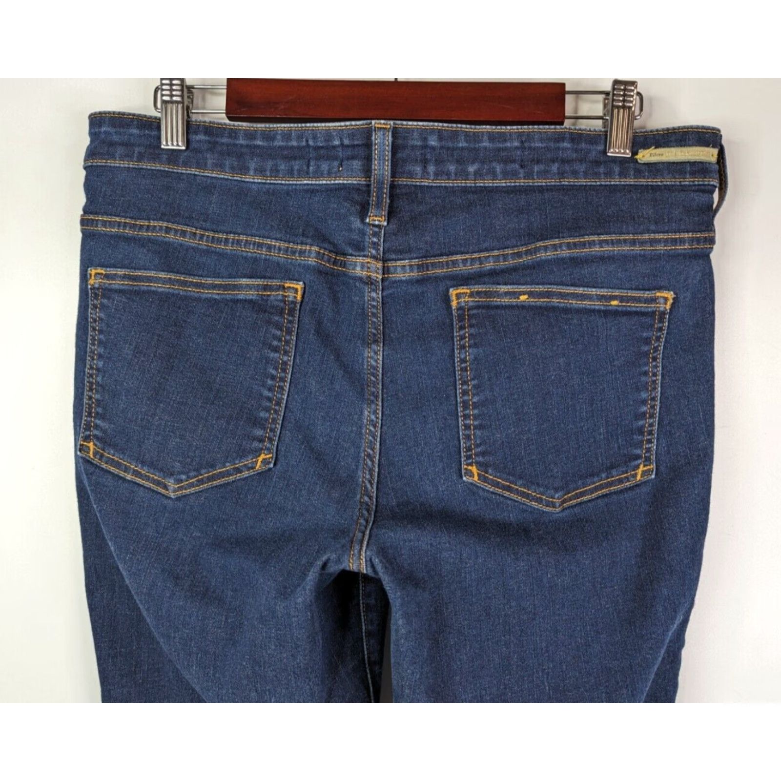Anthropologie Anthropologie Pilcro & The Letterpress Serif Fit Dark Wash Jeans Size 31 - Women's Denim Skinny Jeans Blue Solid Zip Size 24" / US 00 / IT 34 - 5 Thumbnail